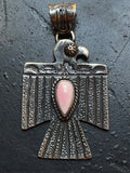 Pink Conch Thunderbird Pendant | Sterling Silver G451