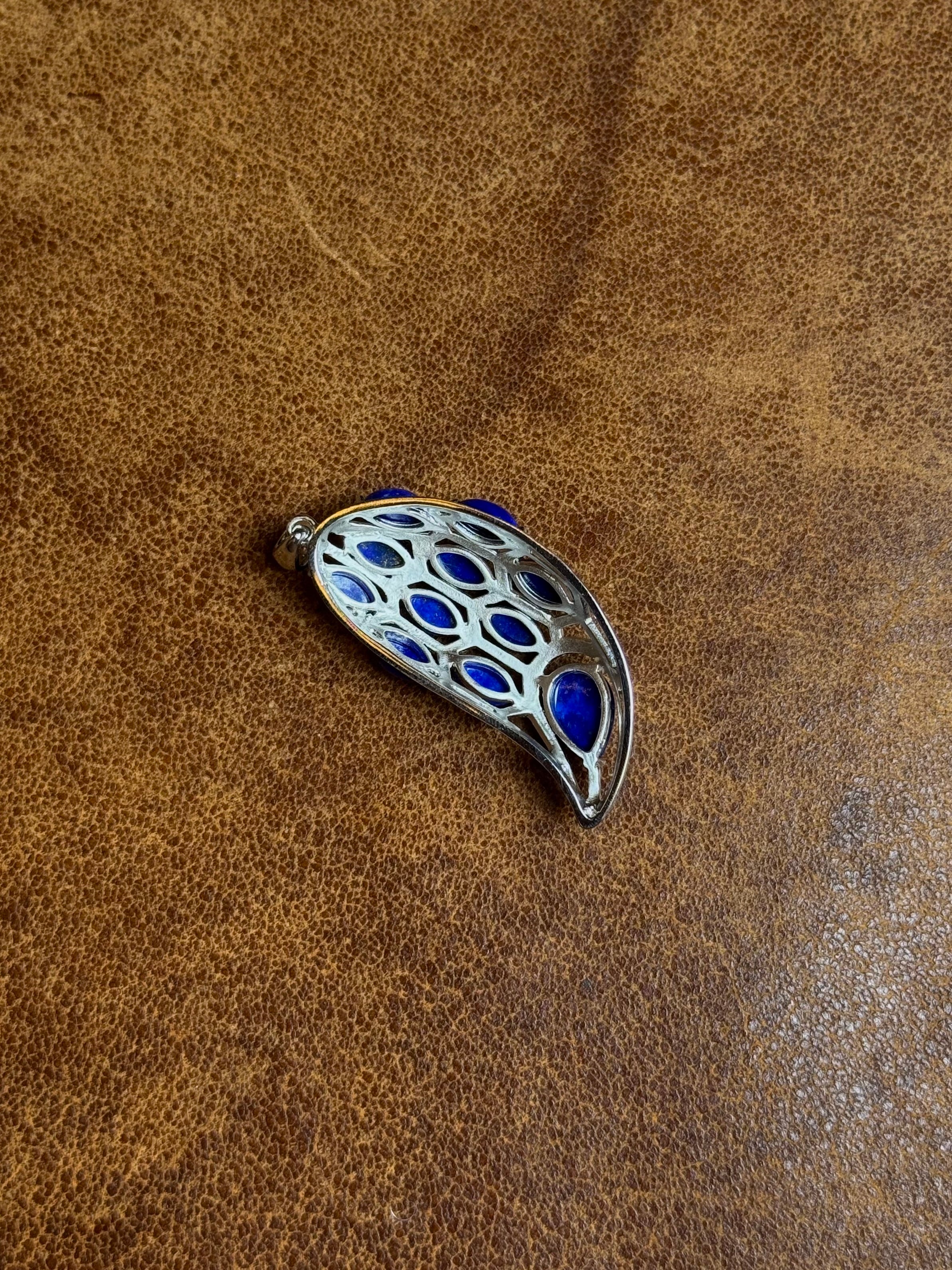 Lapis Lazuli Teardrop Pendant | Sterling Silver | A816