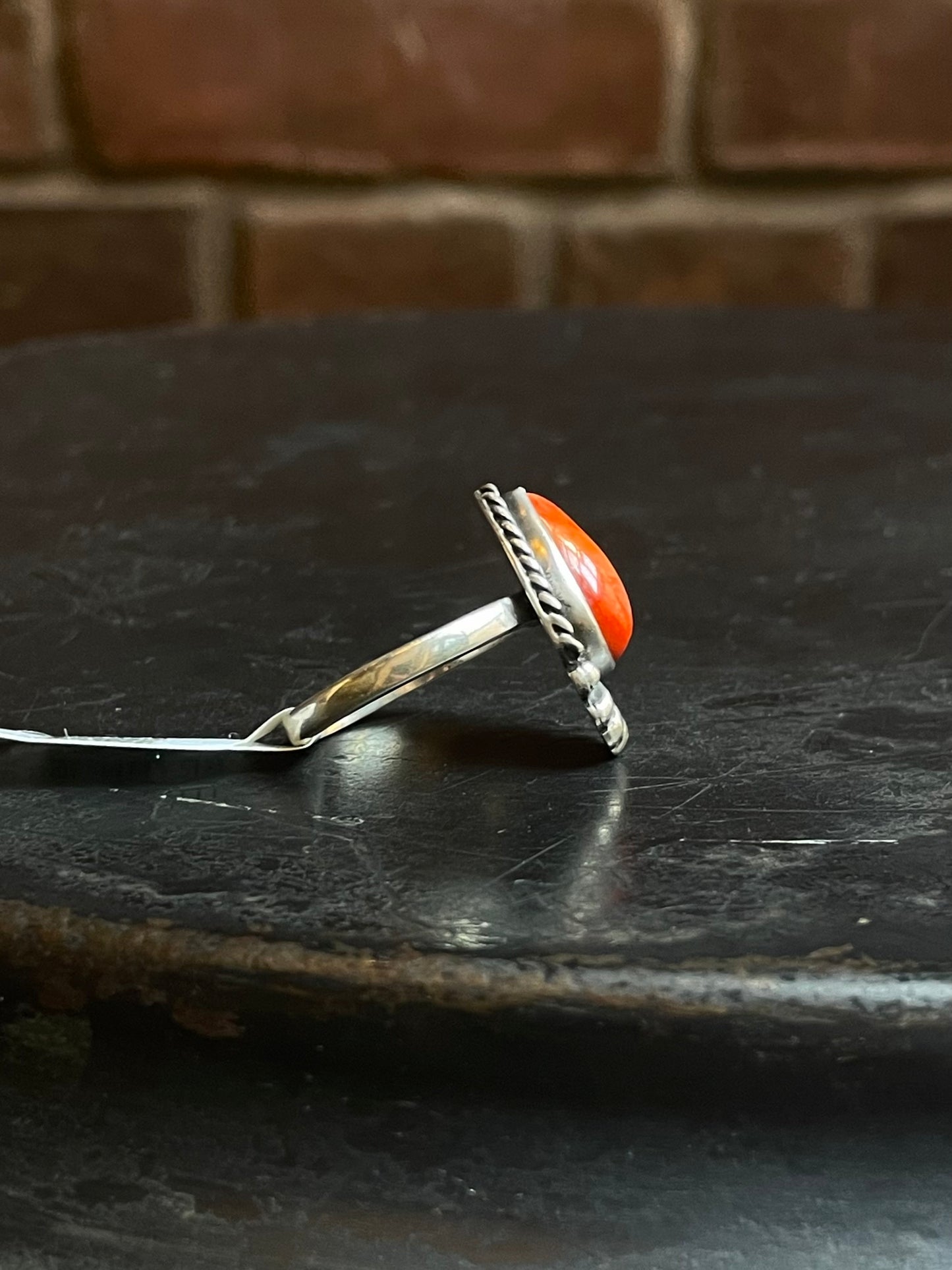 Spiny Oyster Teardrop Ring | Sterling Silver | Size 9 | A734