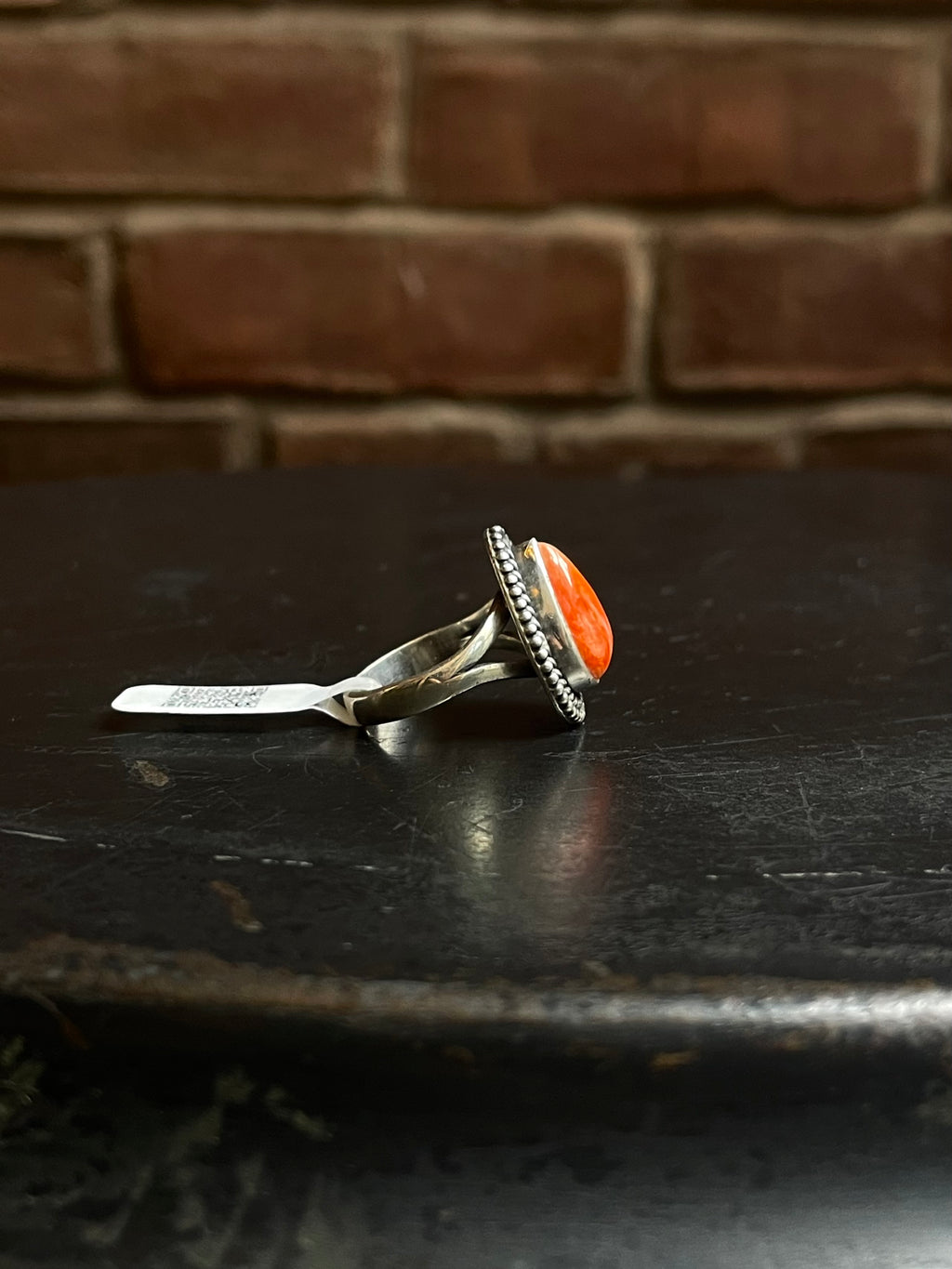 Spiny Oyster Teardrop Ring | Sterling Silver | Size 7 | A760