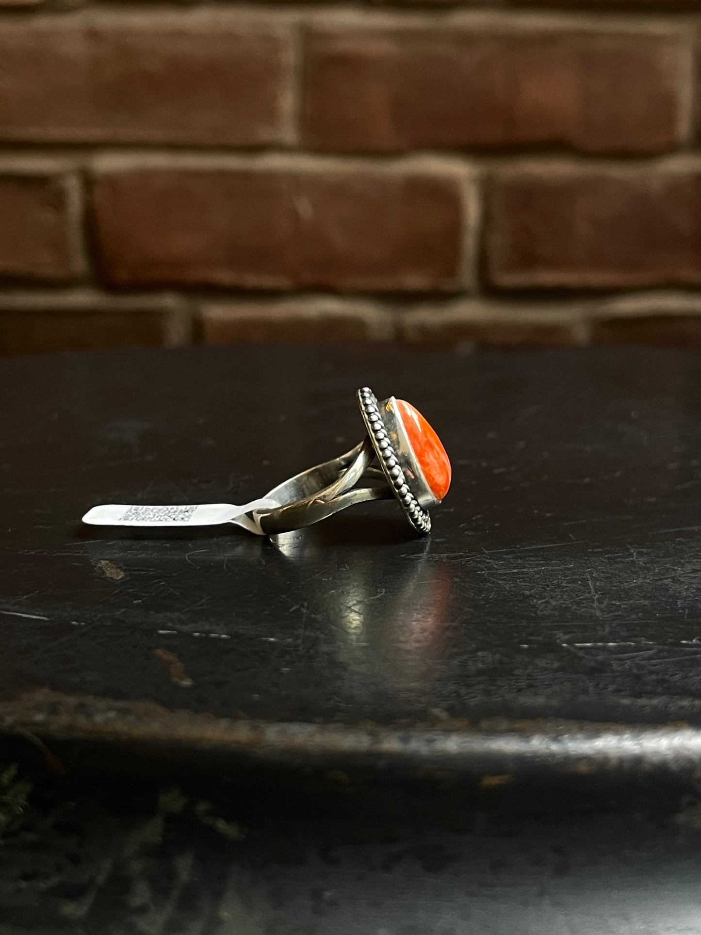 Spiny Oyster Teardrop Ring | Sterling Silver | Size 7 | A760