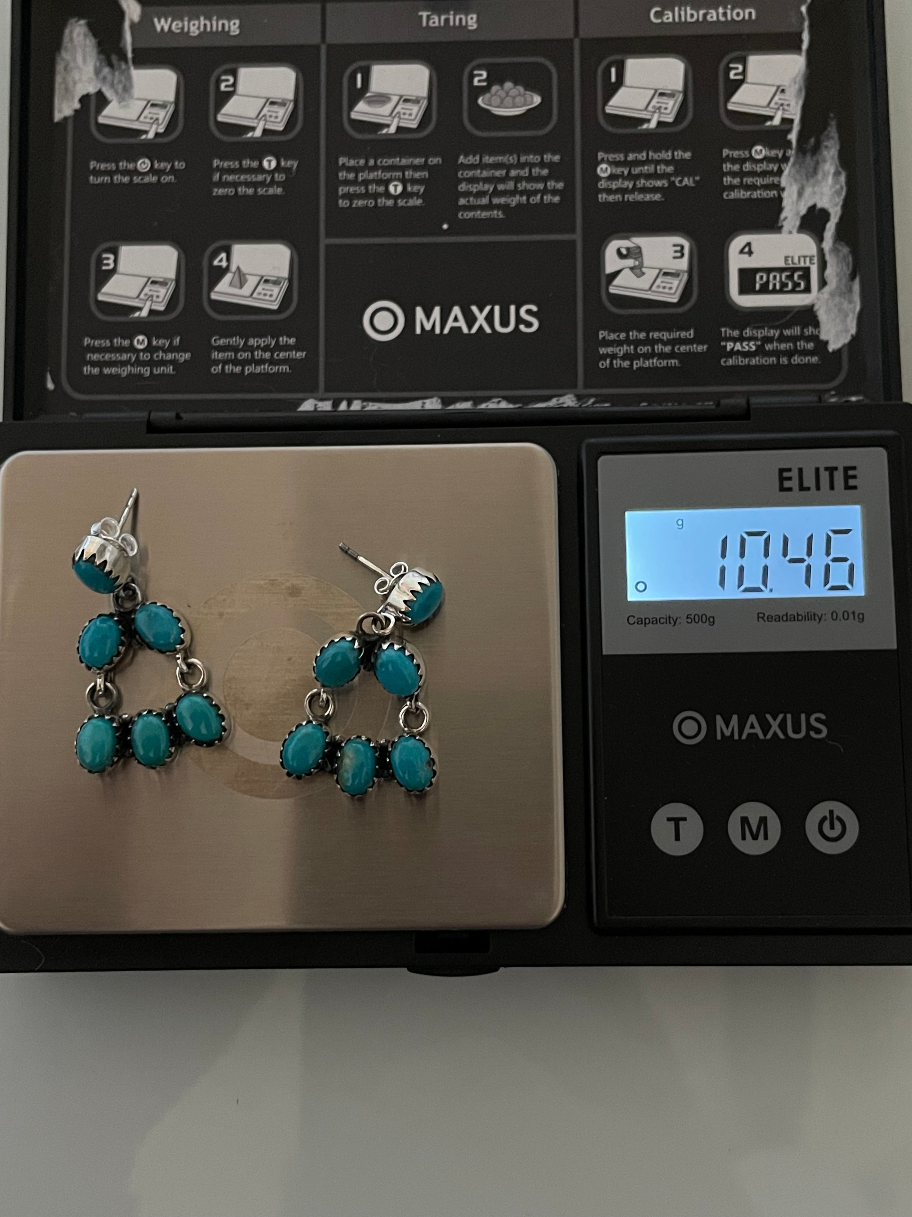 Kingman Turquoise Chandelier Earrings | 925 Sterling Silver E404