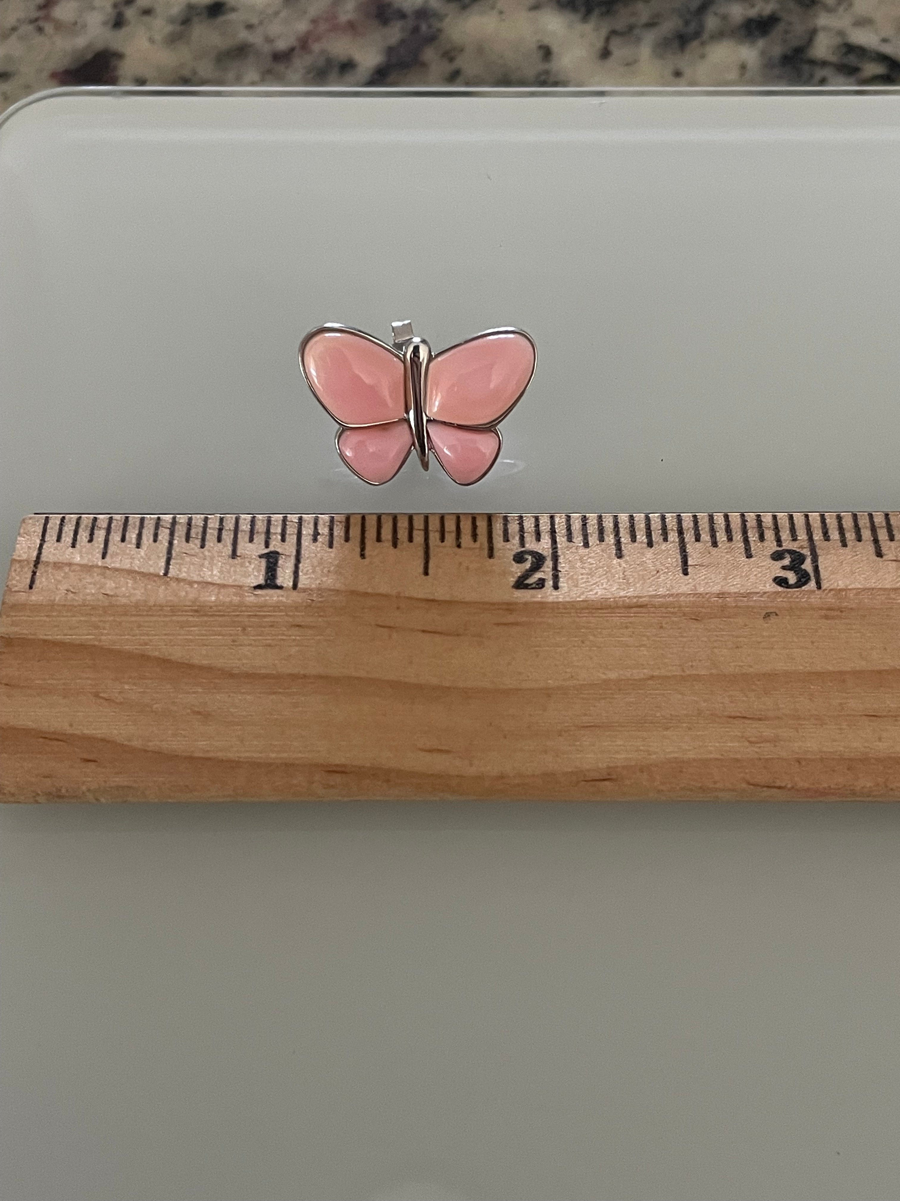Pink Conch Butterfly Stud Earrings | 925 Sterling Silver E407