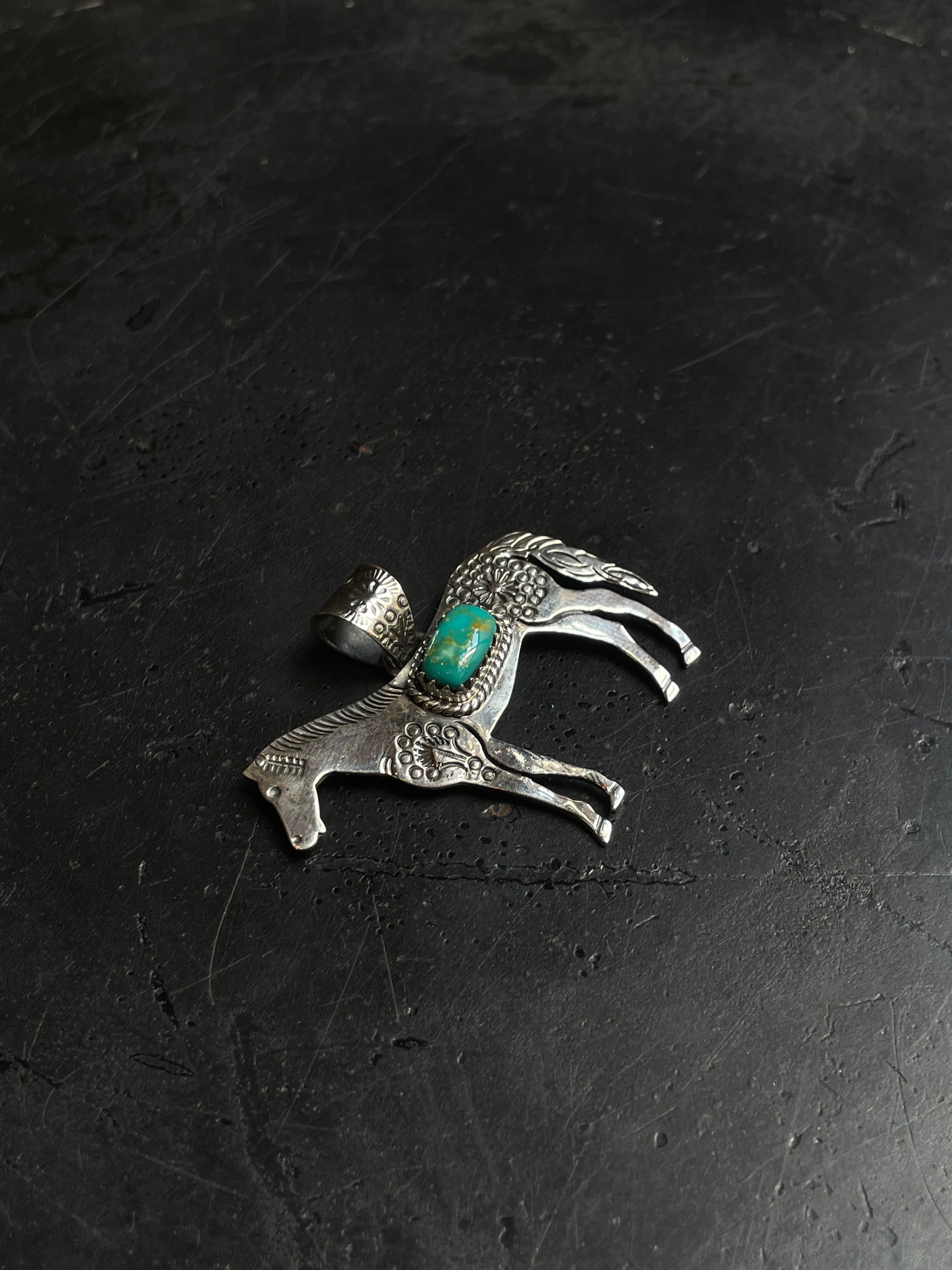 Kingman Turquoise Horse Pendant | 925 Sterling Silver E246