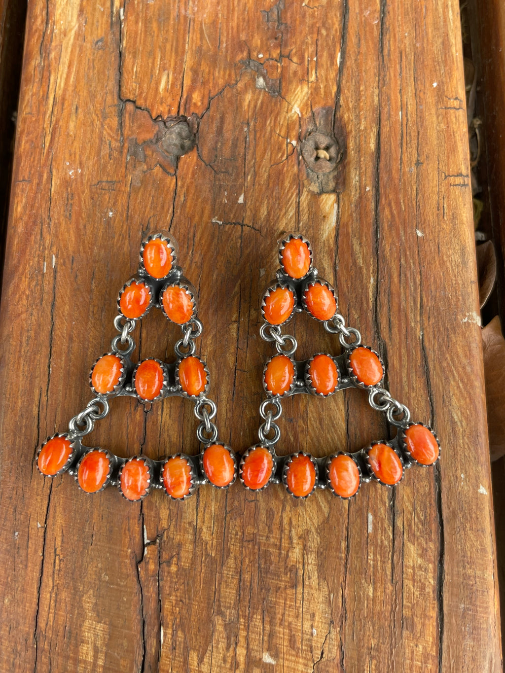 Spiny Oyster Chandelier Stud Earrings | 925 Sterling Silver B961