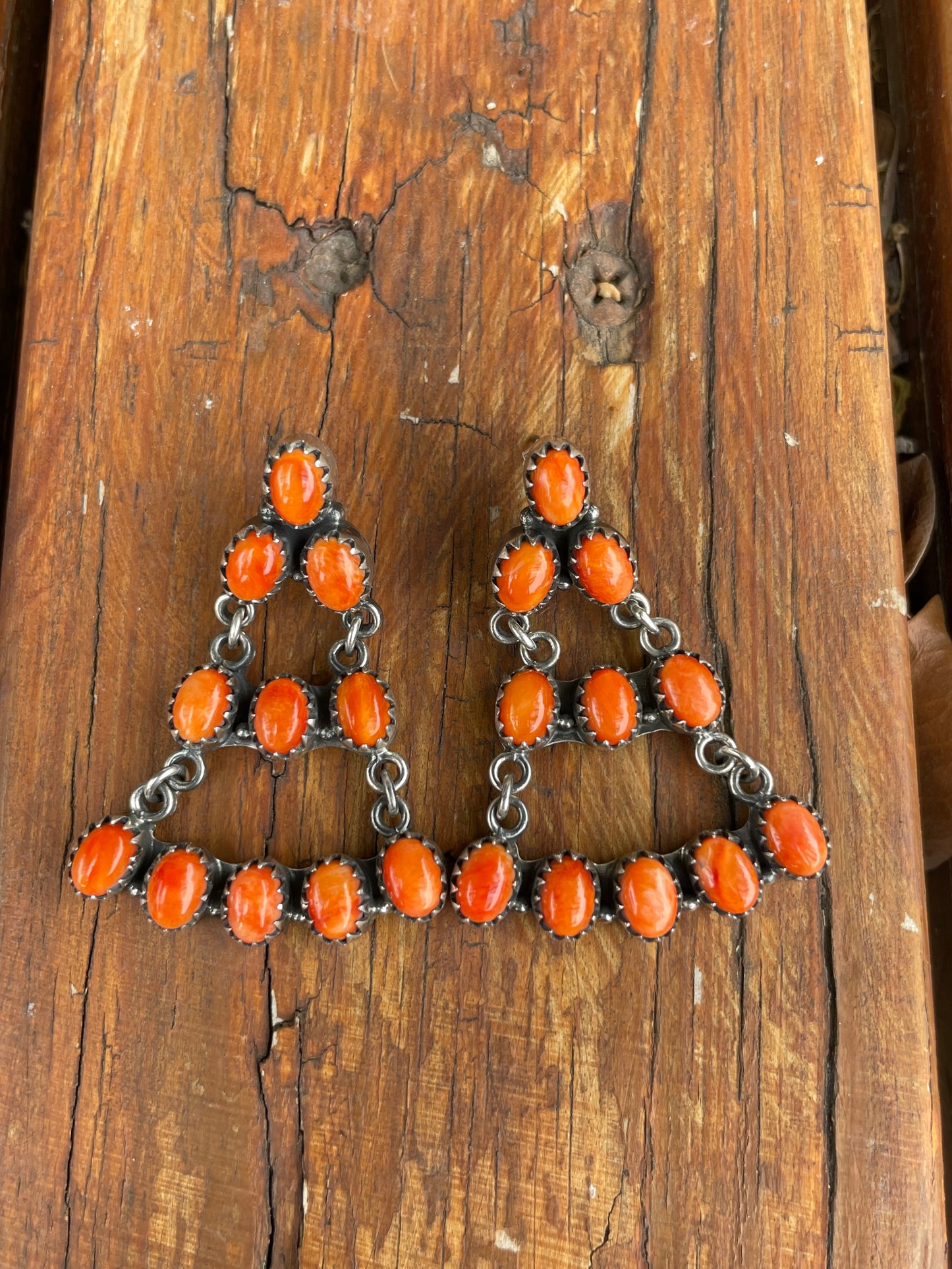 Spiny Oyster Chandelier Stud Earrings | 925 Sterling Silver B961