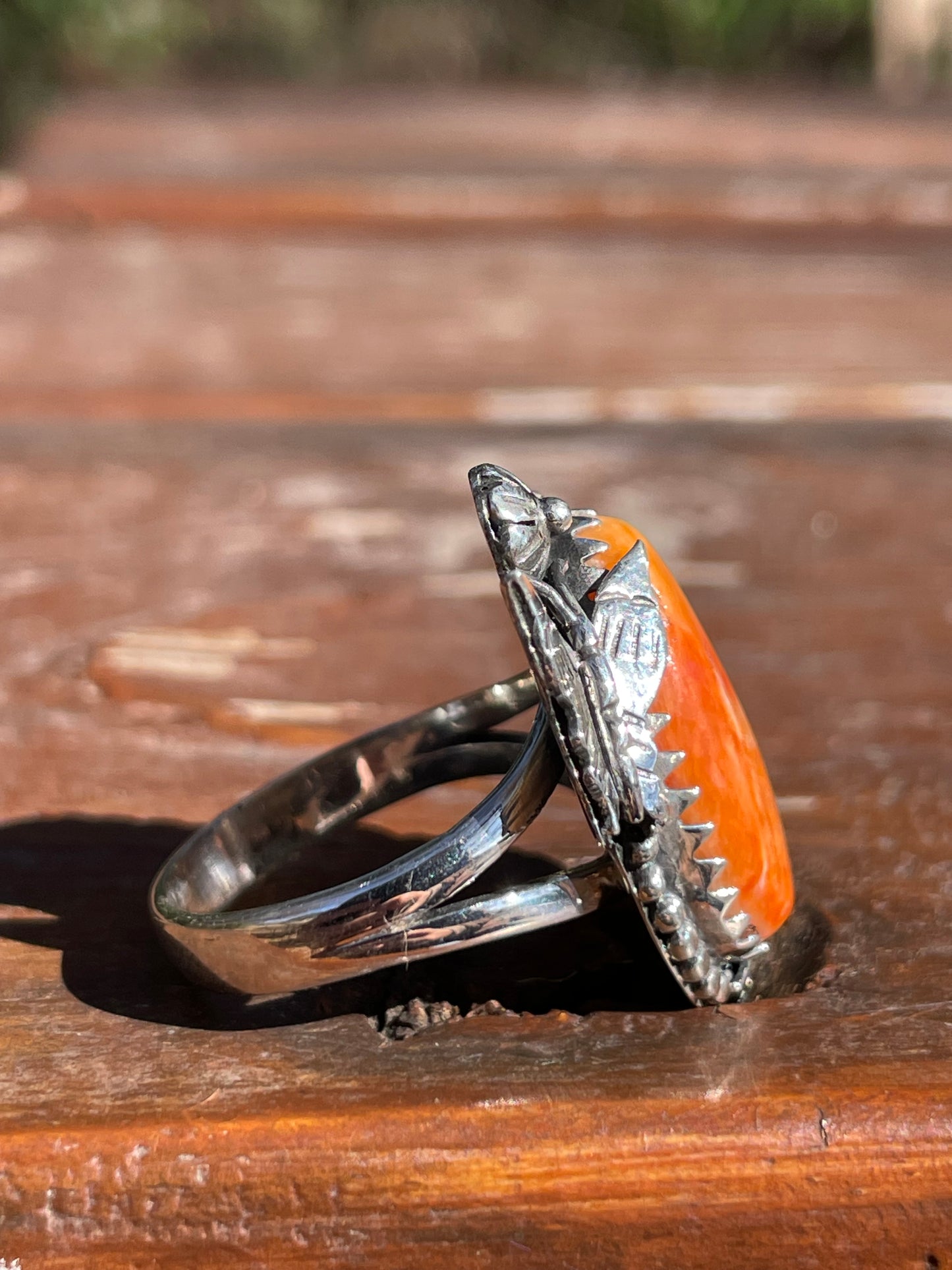 Spiny Oyster Butterfly Ring Size 9 | 925 Sterling Silver Southwest B995