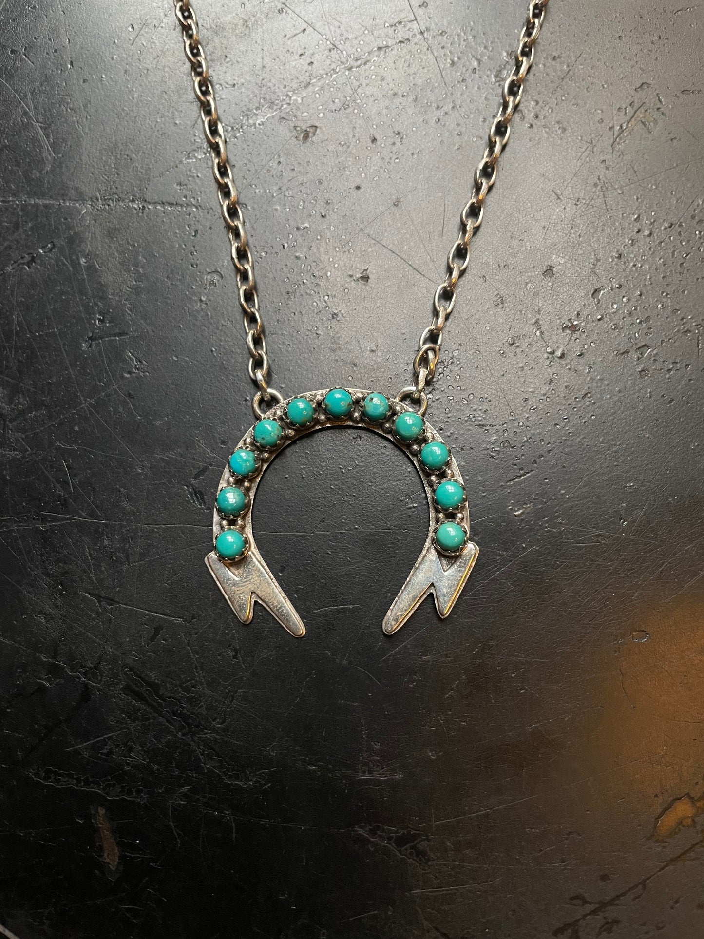 Kingman Turquoise Naja Lightning Chain Necklace | 925 Silver C489