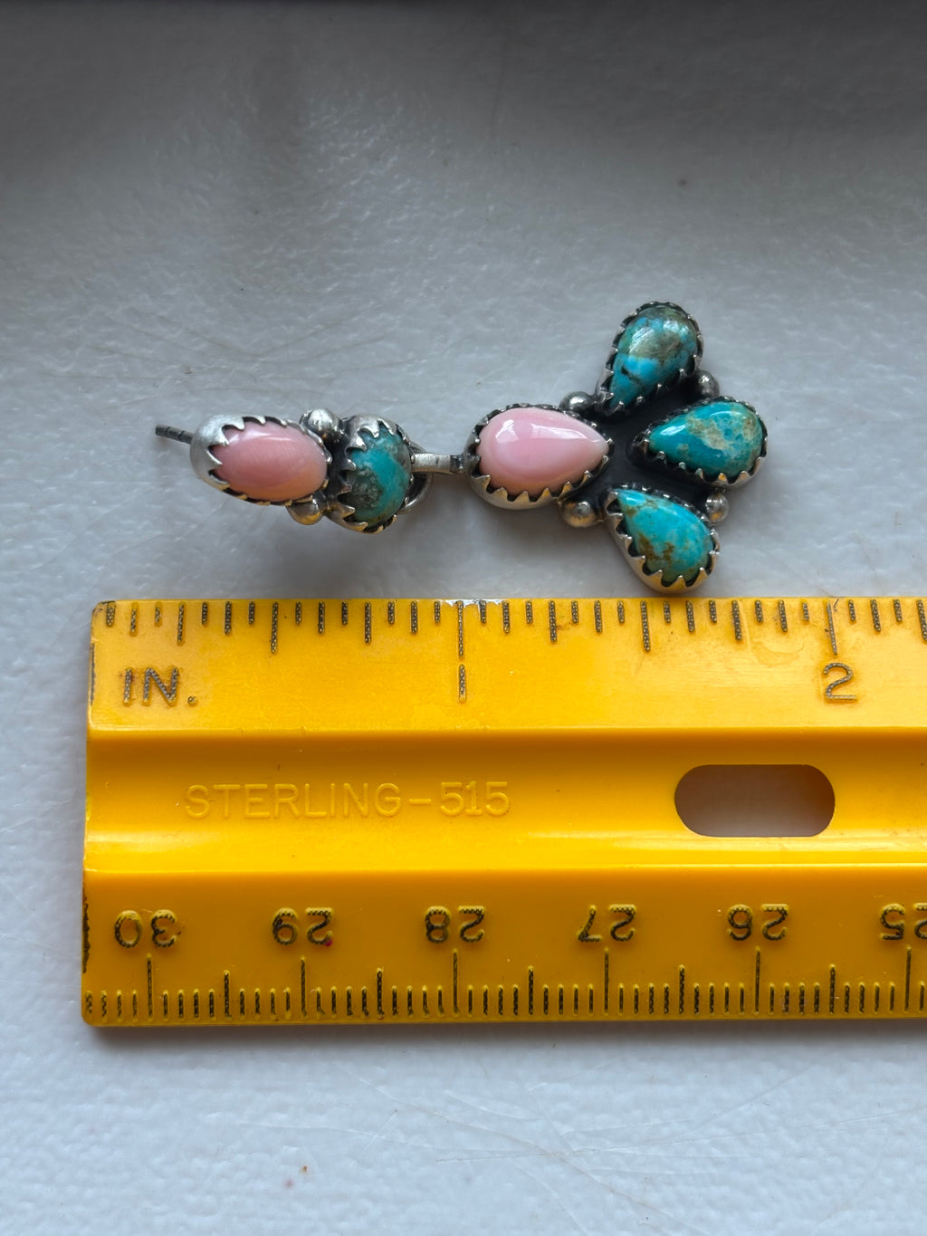 Pink Conch & Turquoise Stud Earrings | 925 Sterling Silver