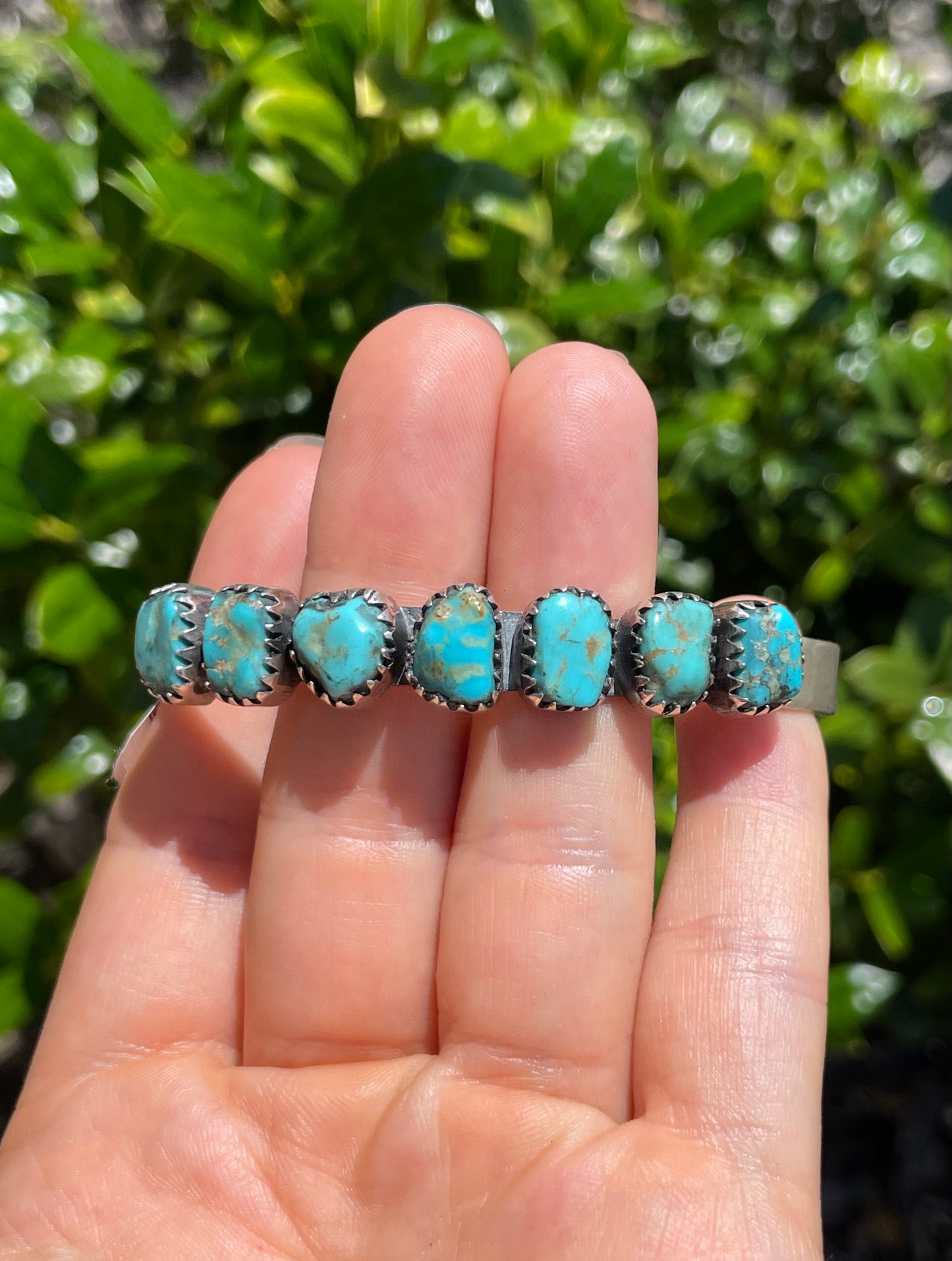 Kingman Turquoise Row Cuff Bracelet | 925 Sterling Silver D149