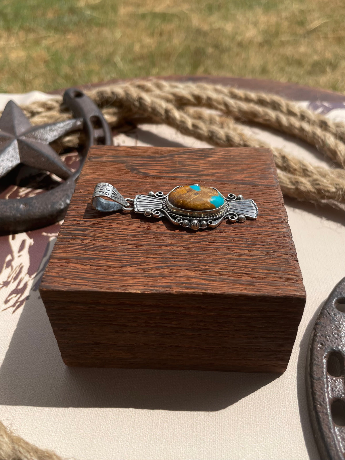 Turquoise Matrix Pendant | 925 Sterling Silver G684