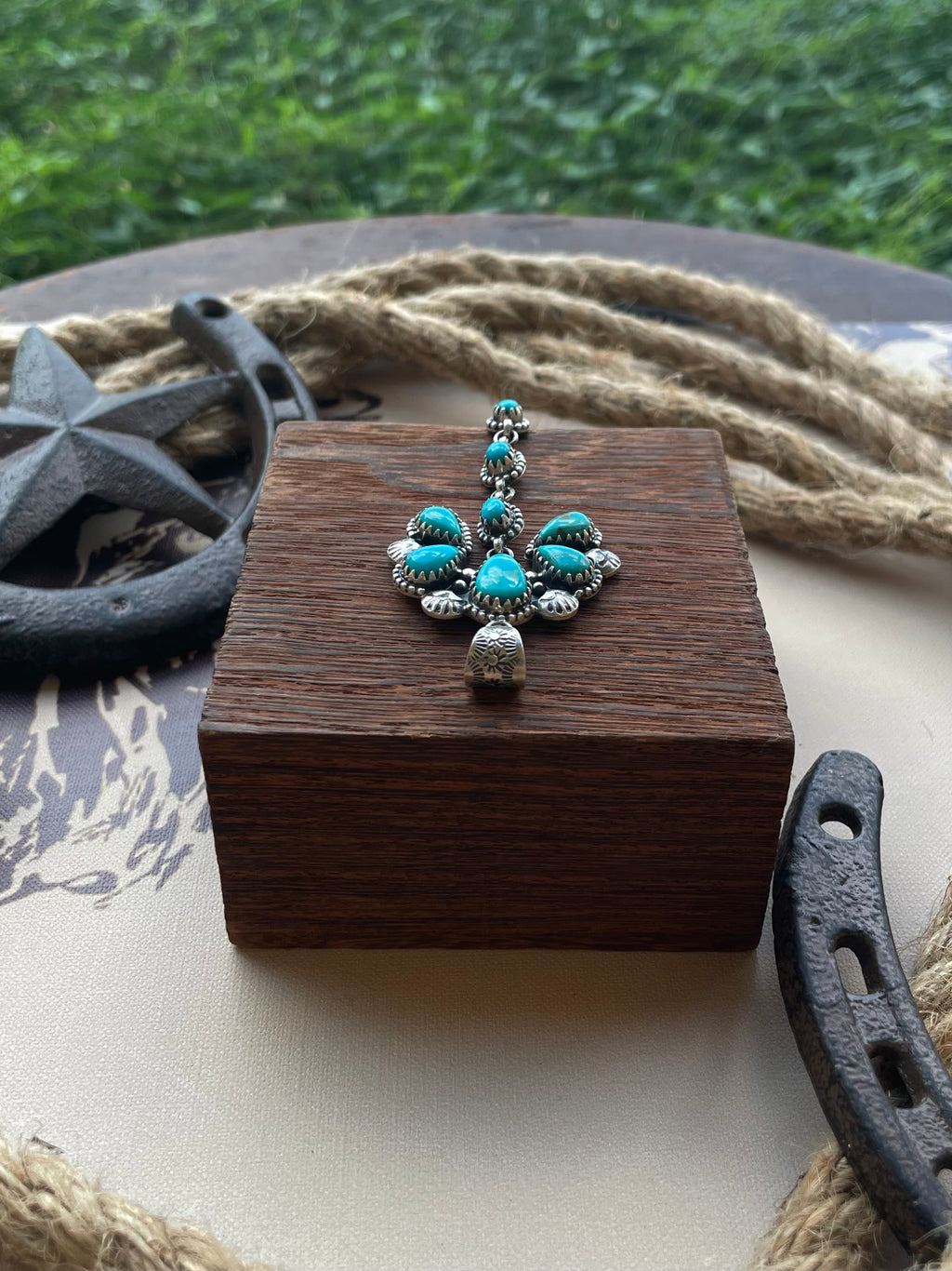 Turquoise Dangle Cluster Pendant | 925 Sterling Silver G690