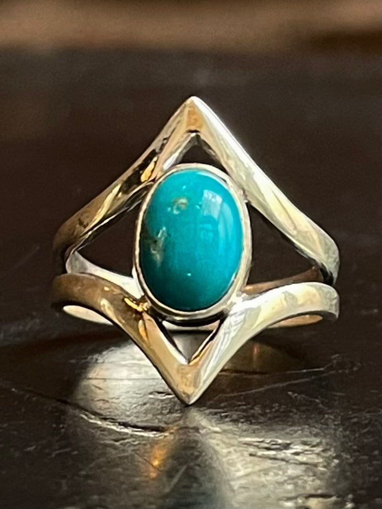 Kingman Turquoise Ring Size 8 | 925 Sterling Silver G508