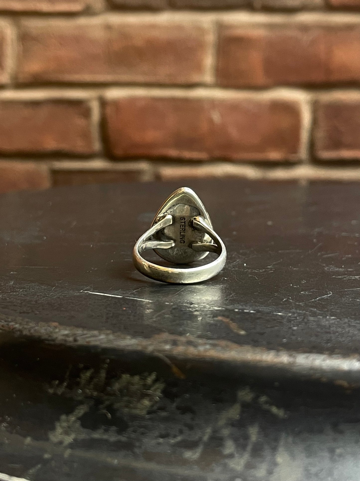 Turquoise Tear Drop Ring | 925 Sterling Silver Size 8.25 E451