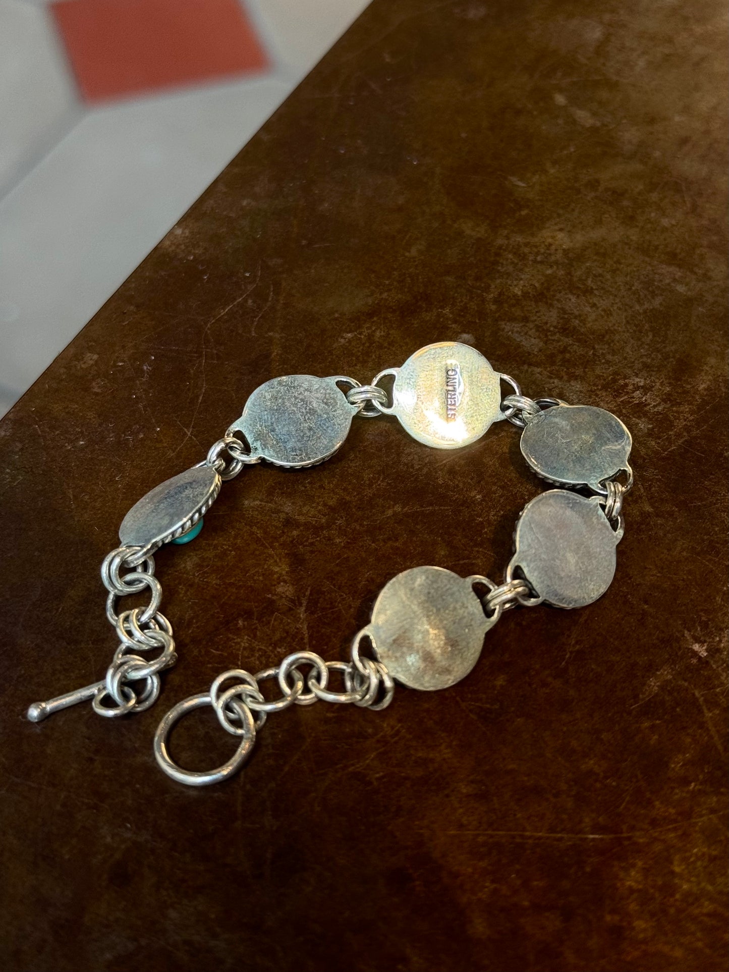 Kingman Turquoise Circle Bracelet | Sterling Silver | A868