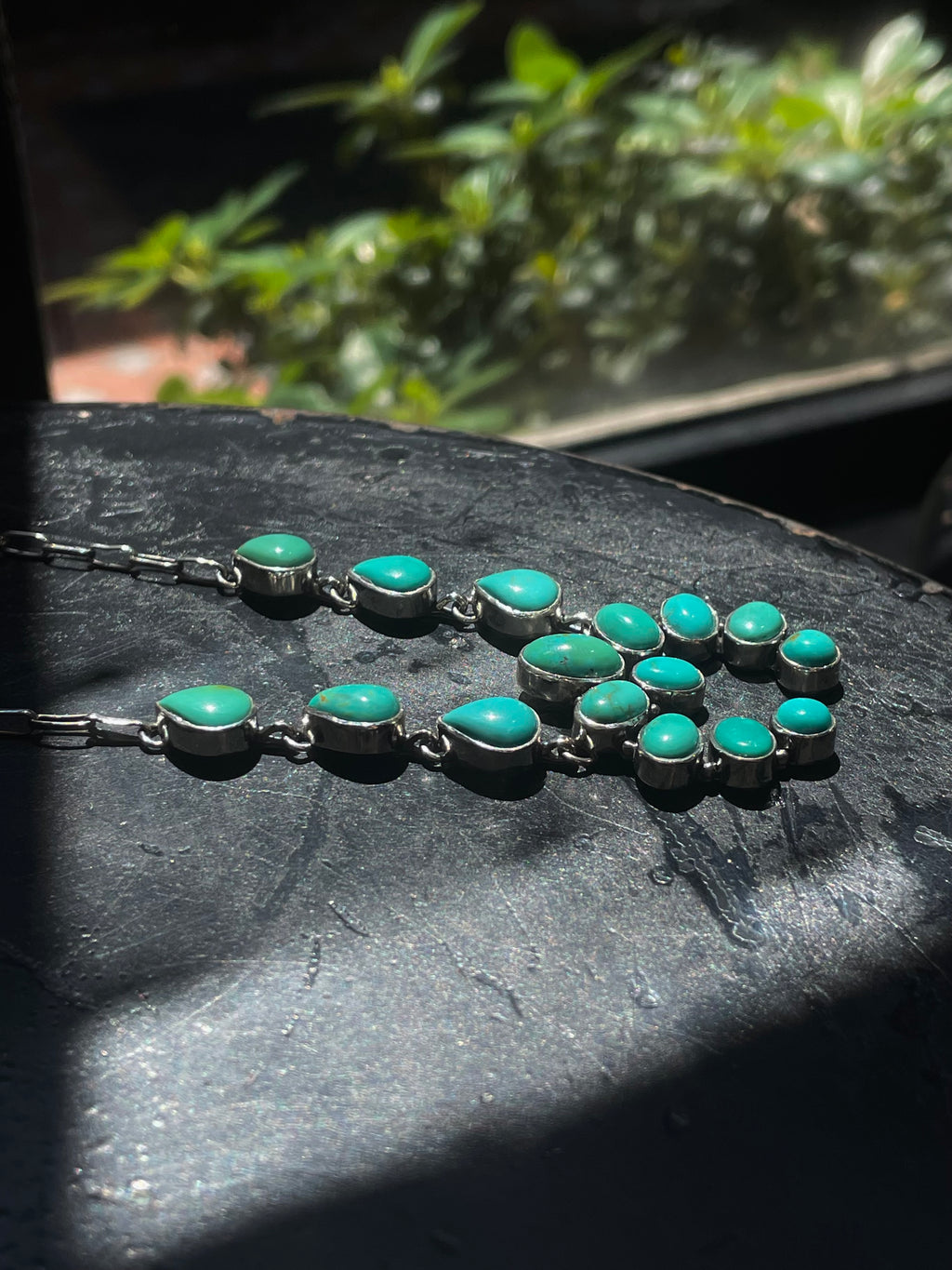 Kingman Turquoise Naja Necklace | Sterling Silver G417