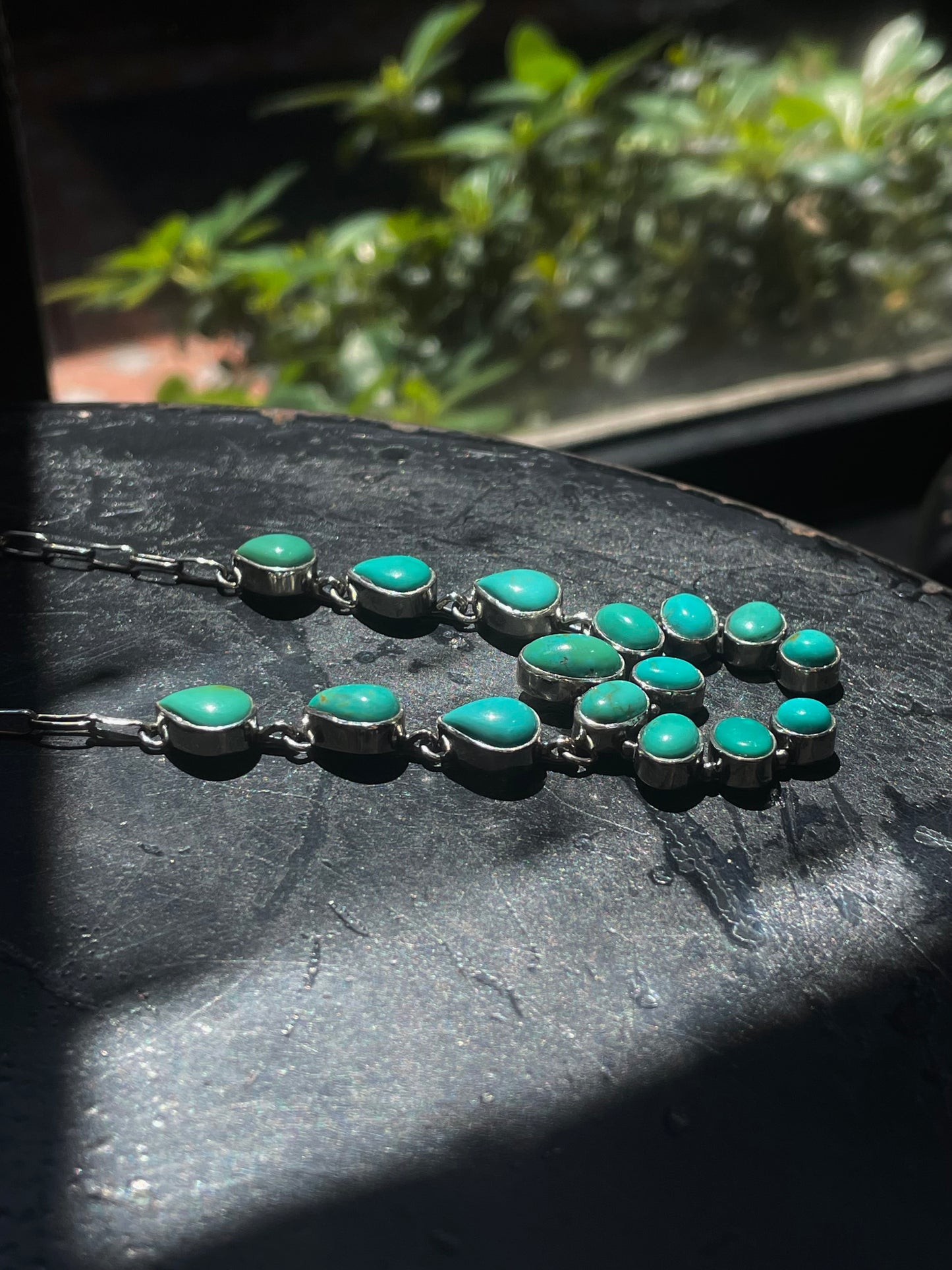Kingman Turquoise Naja Necklace | Sterling Silver G417