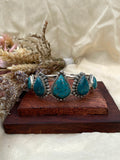 Turquoise Teardrop Cuff Bracelet | 925 Sterling Silver D276