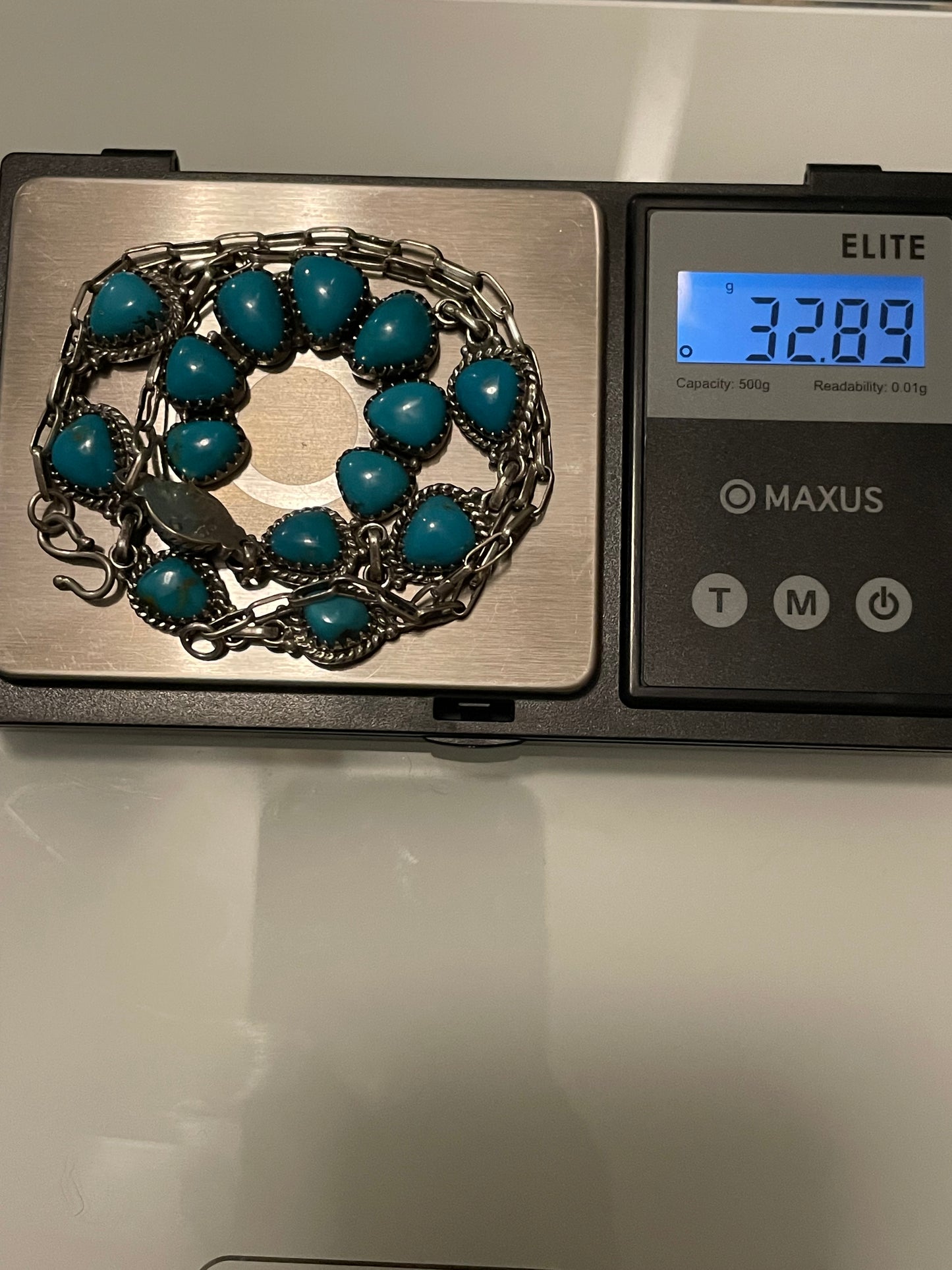 Kingman Turquoise Naja Necklace | 925 Sterling Silver G405