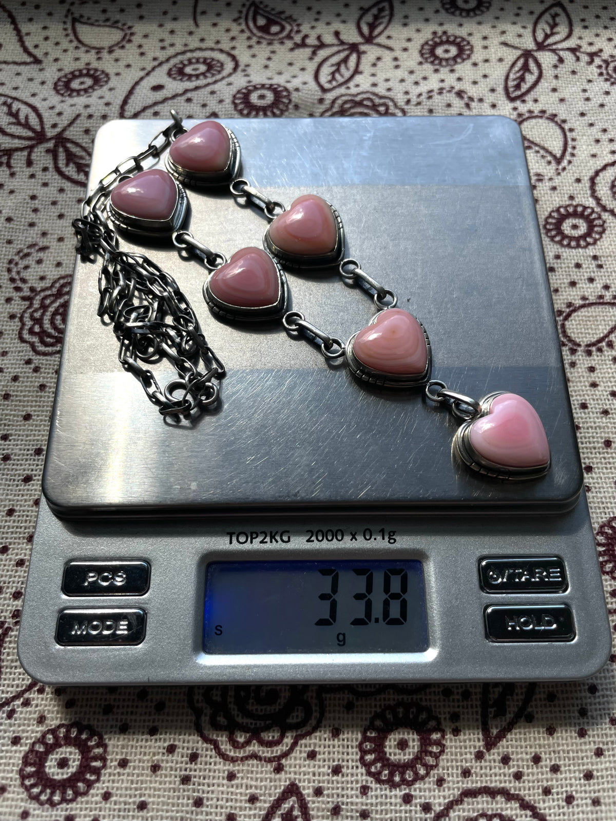 Pink Conch Heart Necklace | Sterling Silver G456