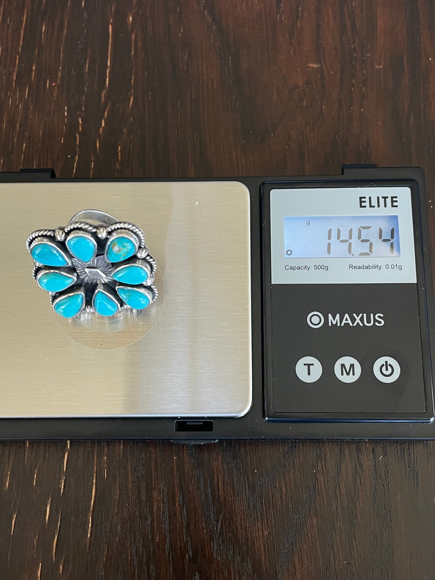 Turquoise Statement Ring Size 7 | Sterling Silver E892