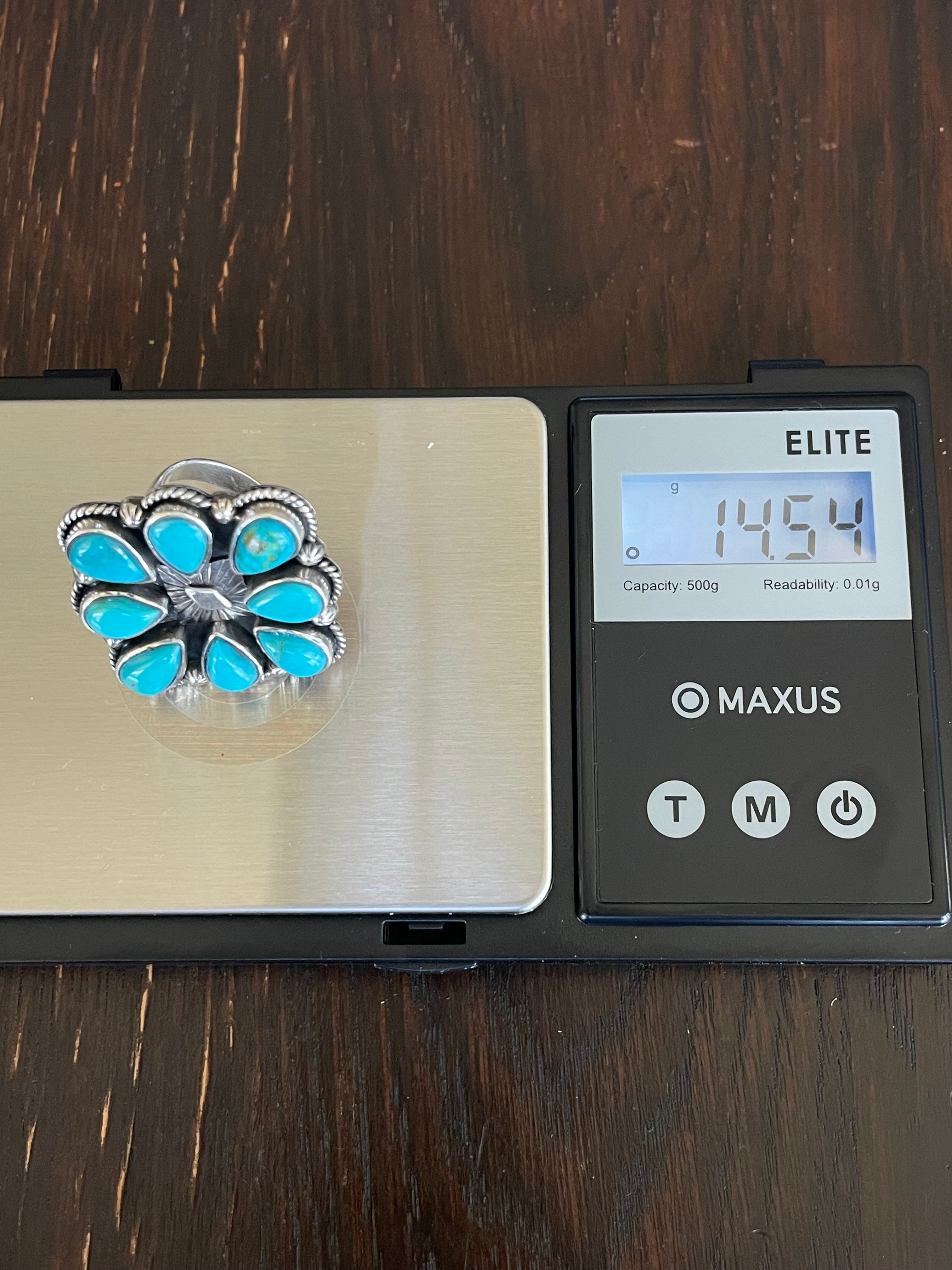 Turquoise Statement Ring Size 7 | Sterling Silver E892