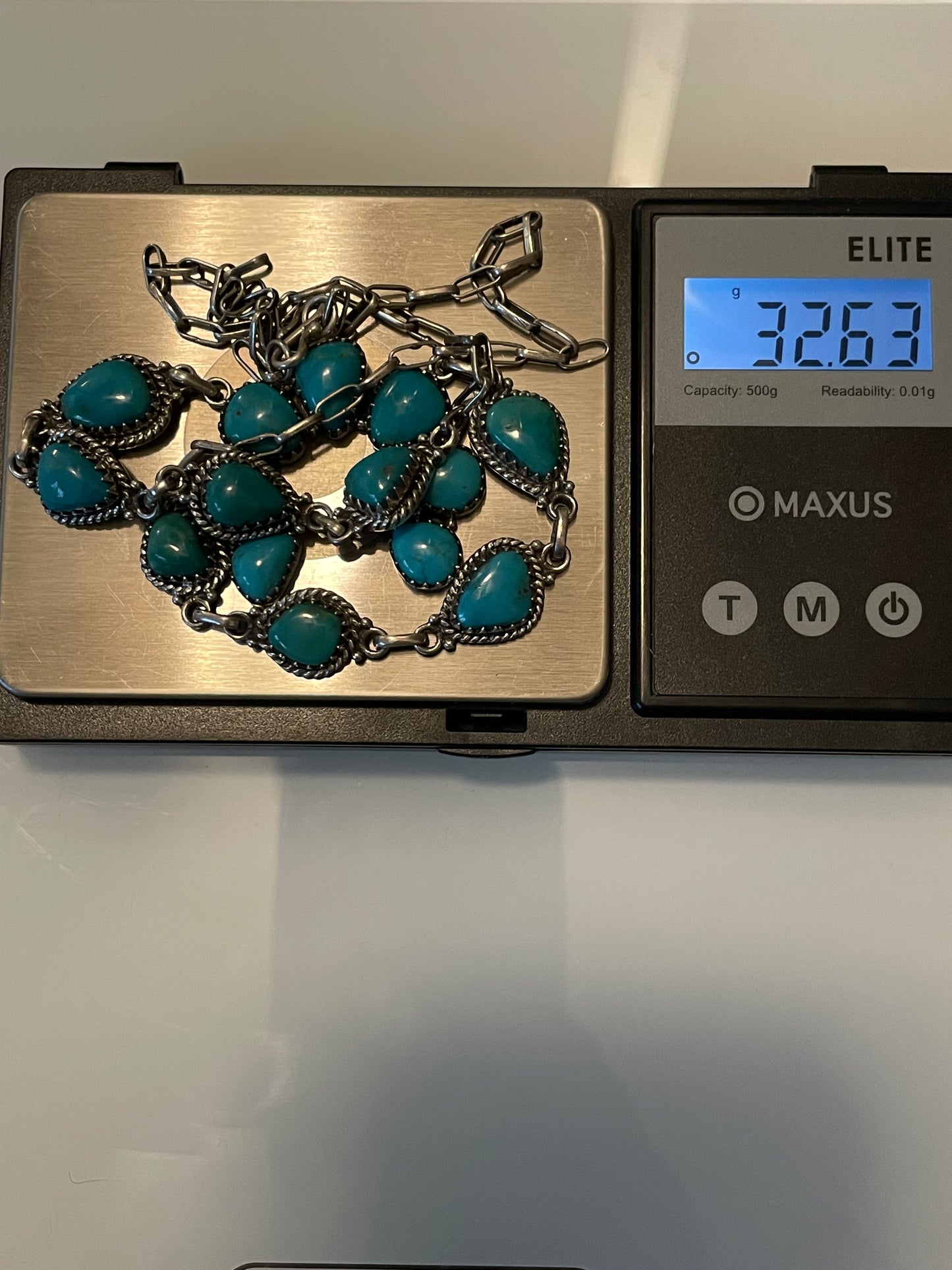 Kingman Turquoise Naja Necklace | 925 Sterling Silver G394