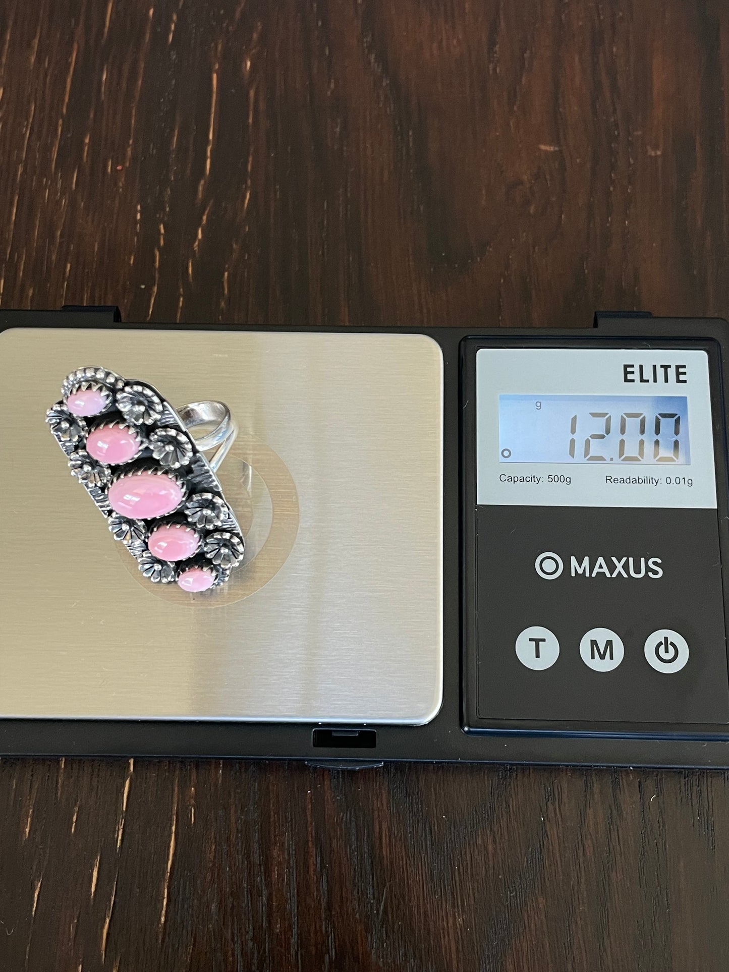 Pink Conch Flower Ring Size 8 | Sterling Silver E904