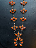Spiny Oyster Naja Necklace | Floral Cluster Stations | 925 Silver E592