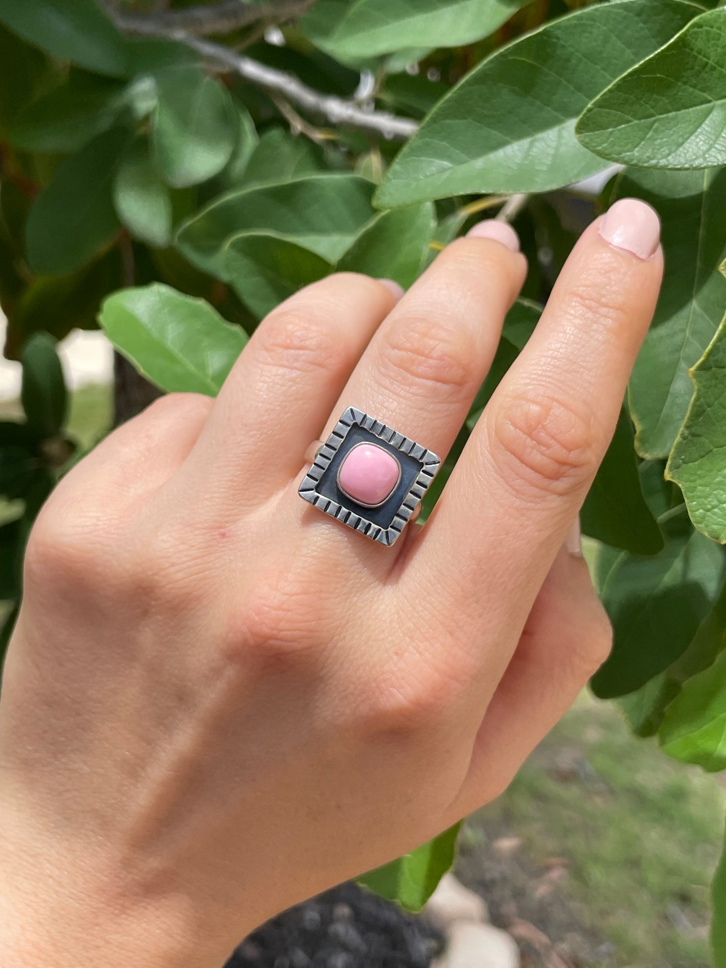 Pink Conch Ring Size 7.5 | 925 Sterling Silver D180