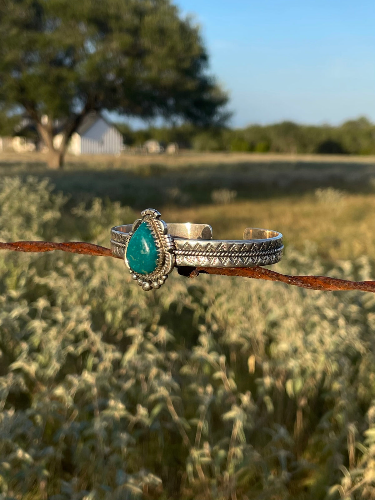 Turquoise Teardrop Cuff Bracelet | 925 Sterling Silver G741