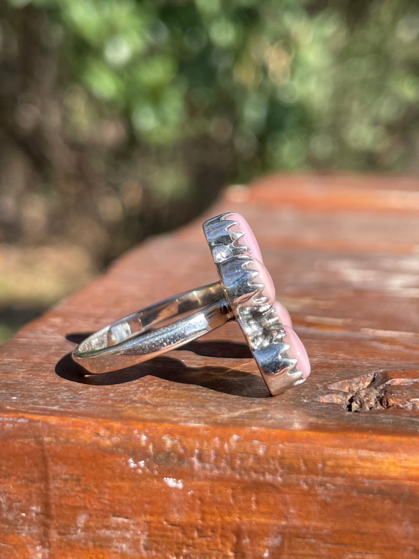 Pink Conch Naja Ring Size 7 | 925 Sterling Silver Southwest D101