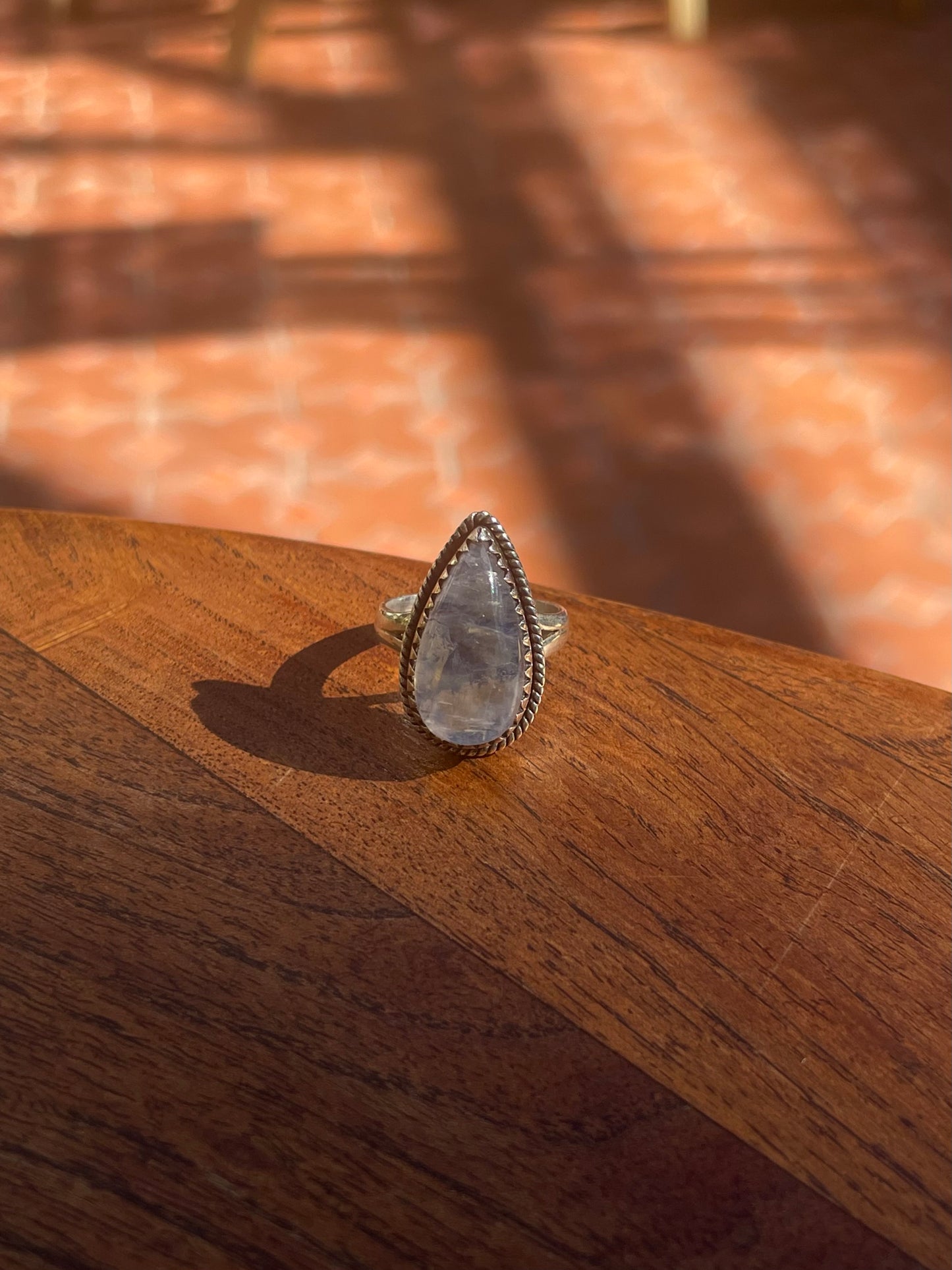 Moonstone Ring | Sterling Silver | Handmade Size 7 C862