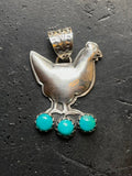 Turquoise Chicken Pendant | 925 Sterling Silver E512