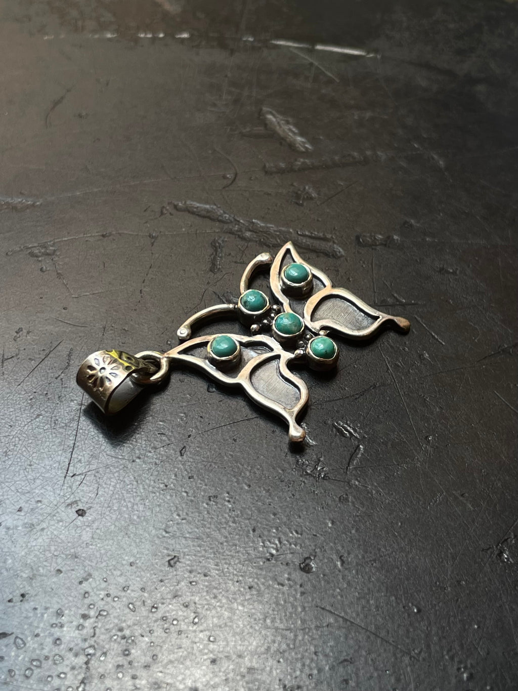Kingman Turquoise Butterfly Pendant | 925 Sterling Silver G628