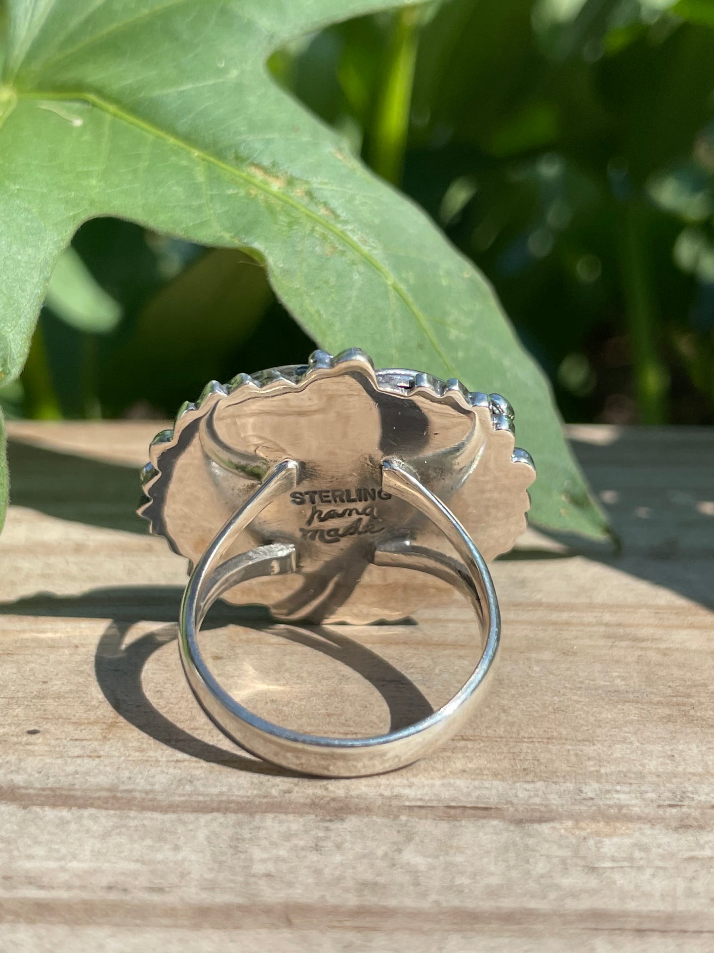 Turquoise Leaf Ring | Size 9 | 925 Sterling Silver B139