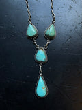 Kingman Turquoise Lariat Necklace | 925 Sterling Silver E351