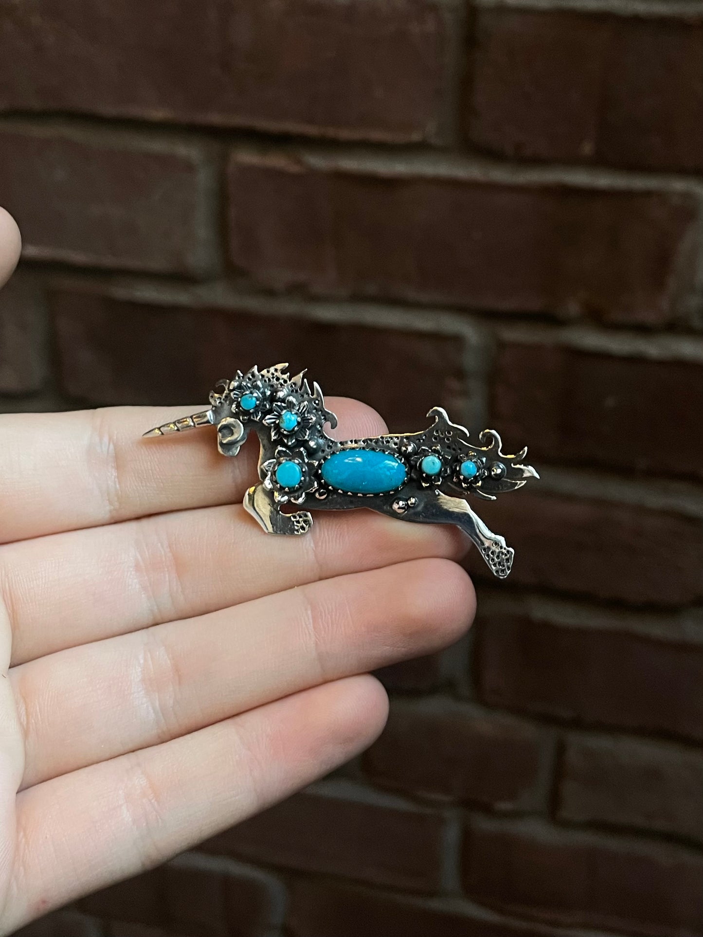 Turquoise Horse Pendant | Sterling Silver 925