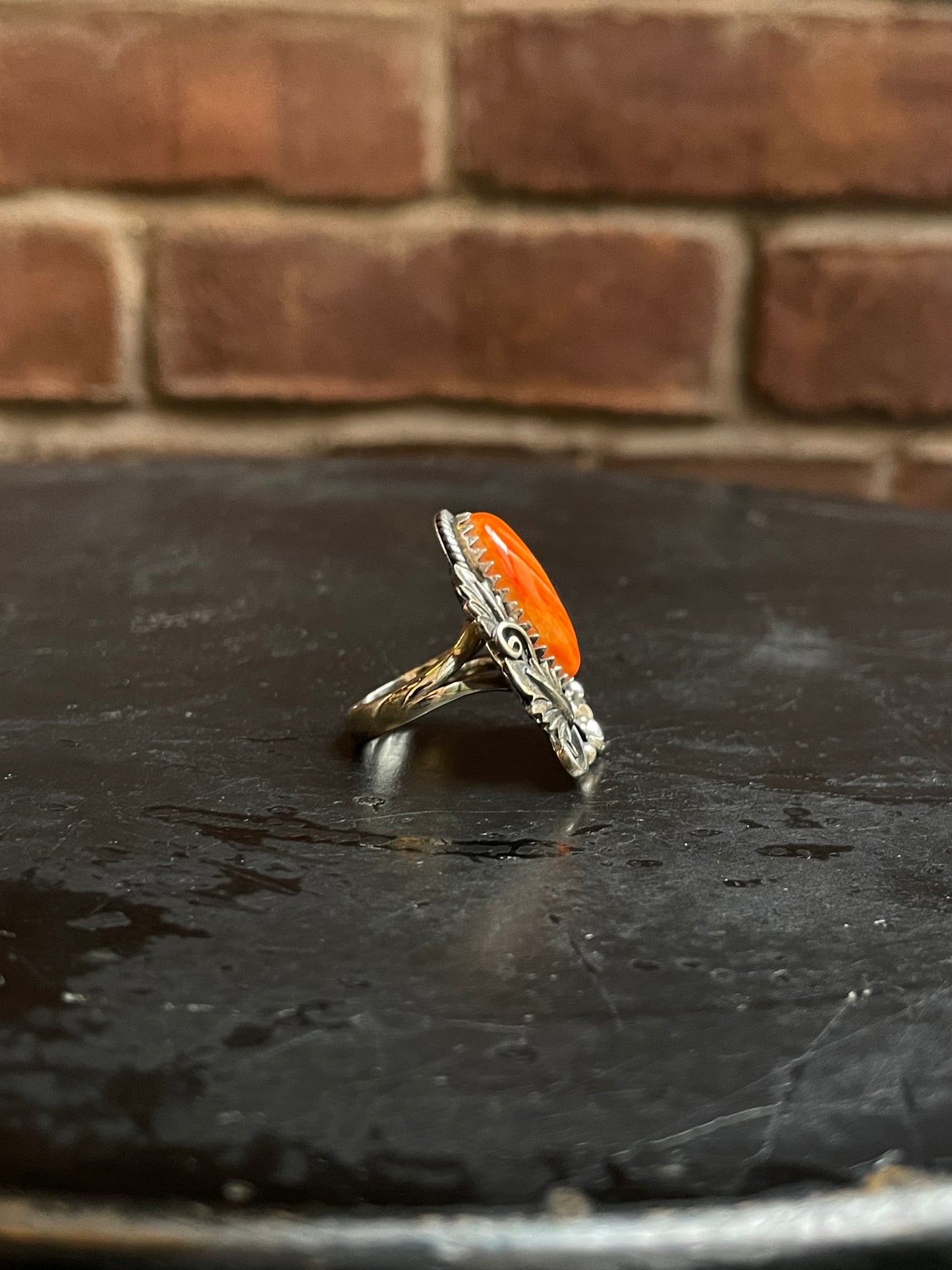 Spiny Oyster Floral Ring Size 6 | 925 Sterling Silver Southwest E168
