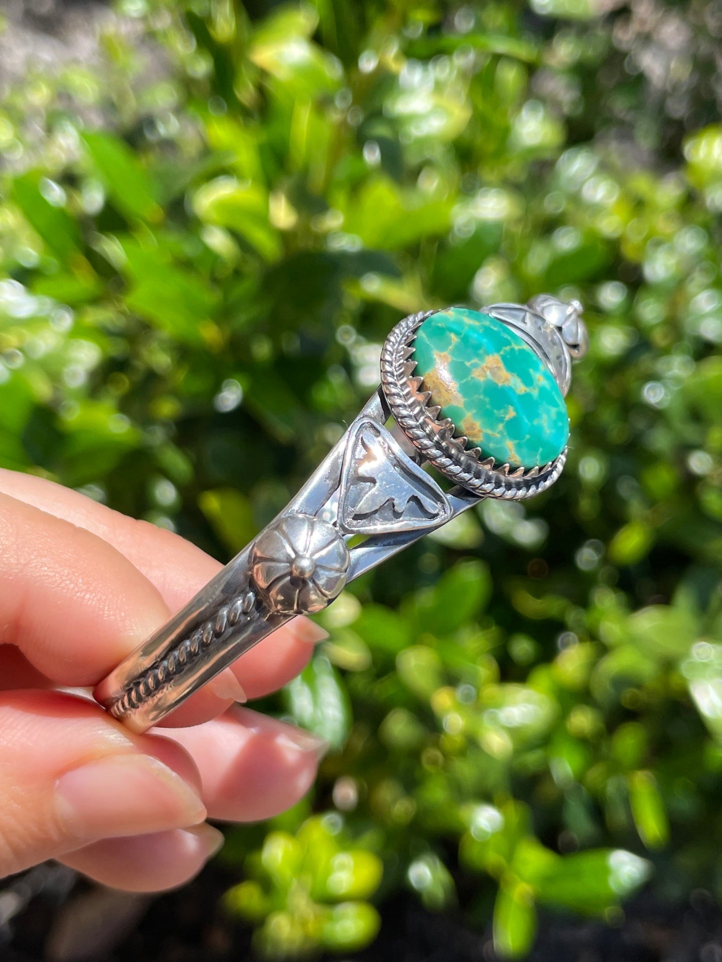 Kingman Turquoise Cuff Bracelet | 925 Sterling Silver D148