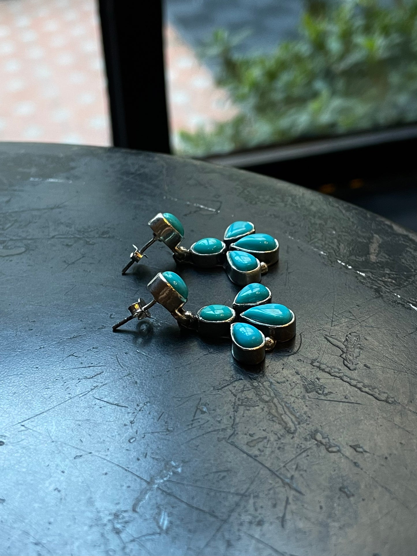 Kingman Turquoise Drop Earrings | 925 Sterling Silver E411