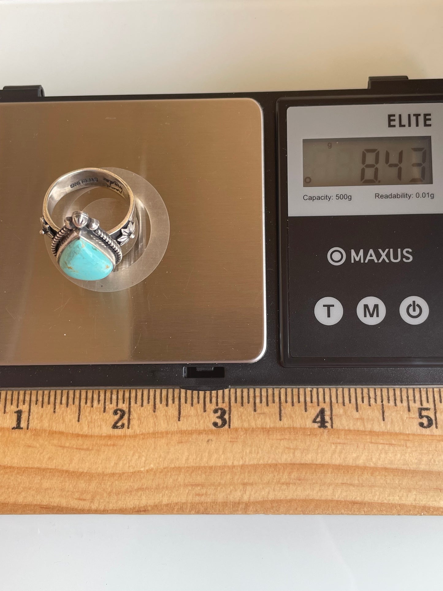 Kingman Turquoise Tear Drop Ring Size 8 | 925 Sterling Silver G499