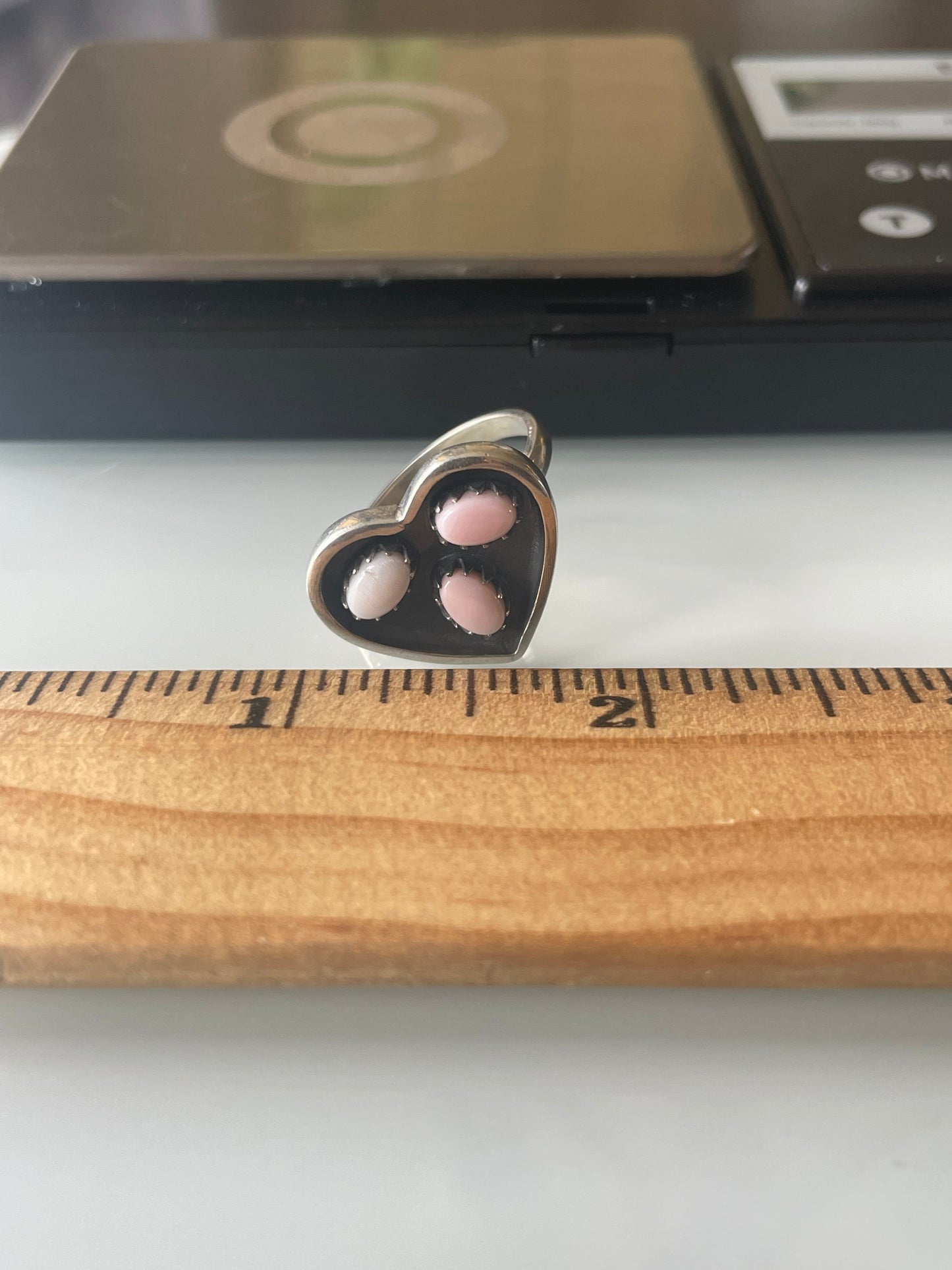 Pink Conch Heart Ring Size 8.5 | 925 Sterling Silver G124