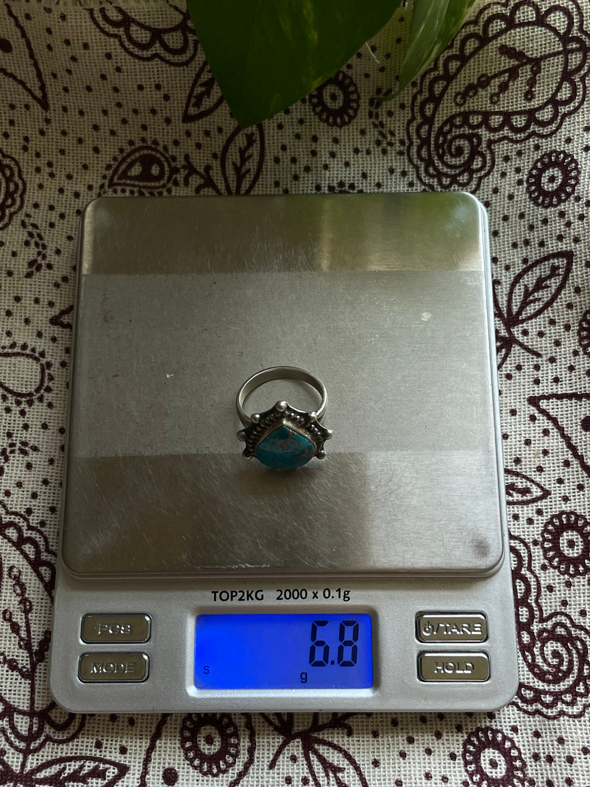 Turquoise Ring | 925 Sterling Silver Size 8.5 D296