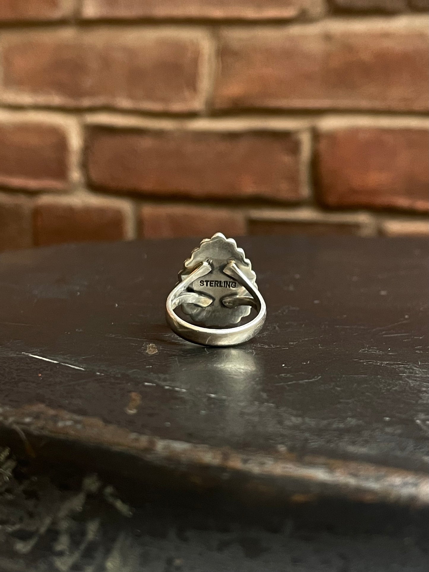Spiny Oyster Tear Drop Ring | 925 Sterling Silver Size 6 E450