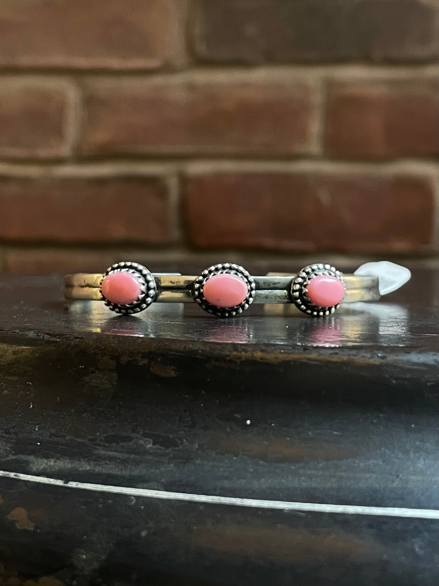 Pink Conch Cuff Bracelet | Sterling Silver | A779