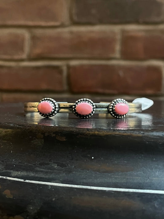 Pink Conch Cuff Bracelet | Sterling Silver | A779