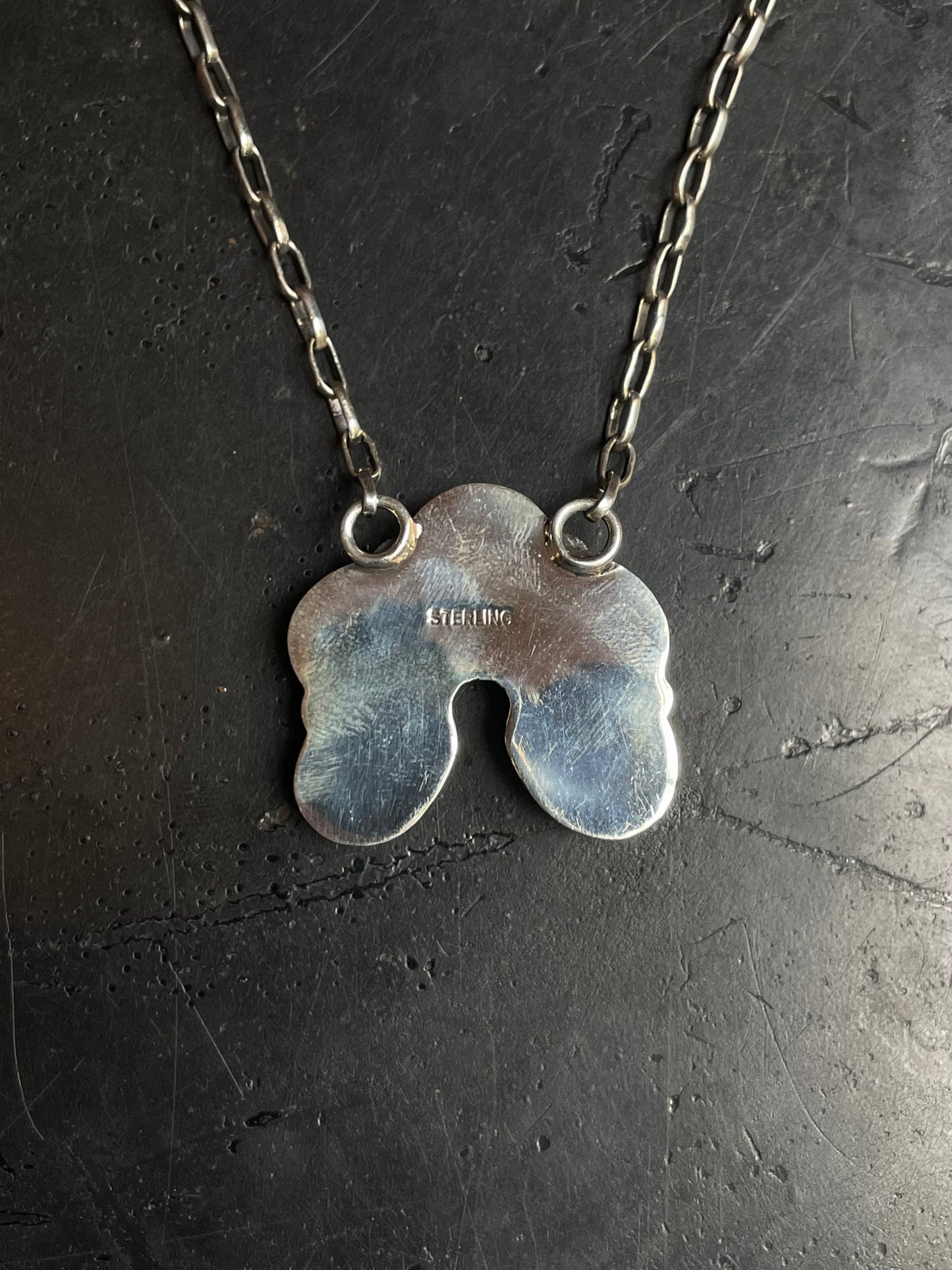 Kingman Turquoise Flower Necklace | 925 Sterling Silver E631