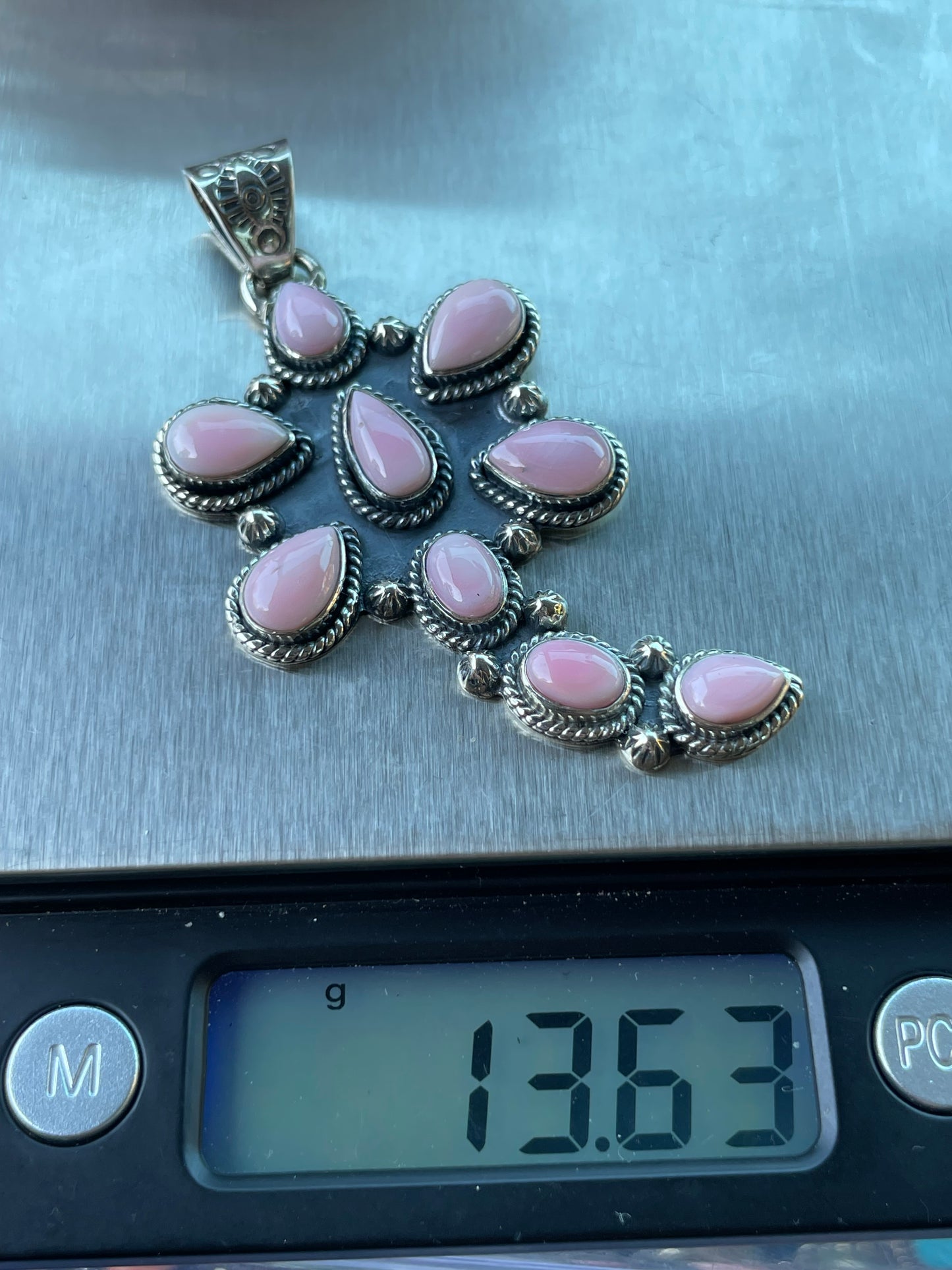 Pink Conch Dragonfly Pendant | Sterling Silver 925 B486