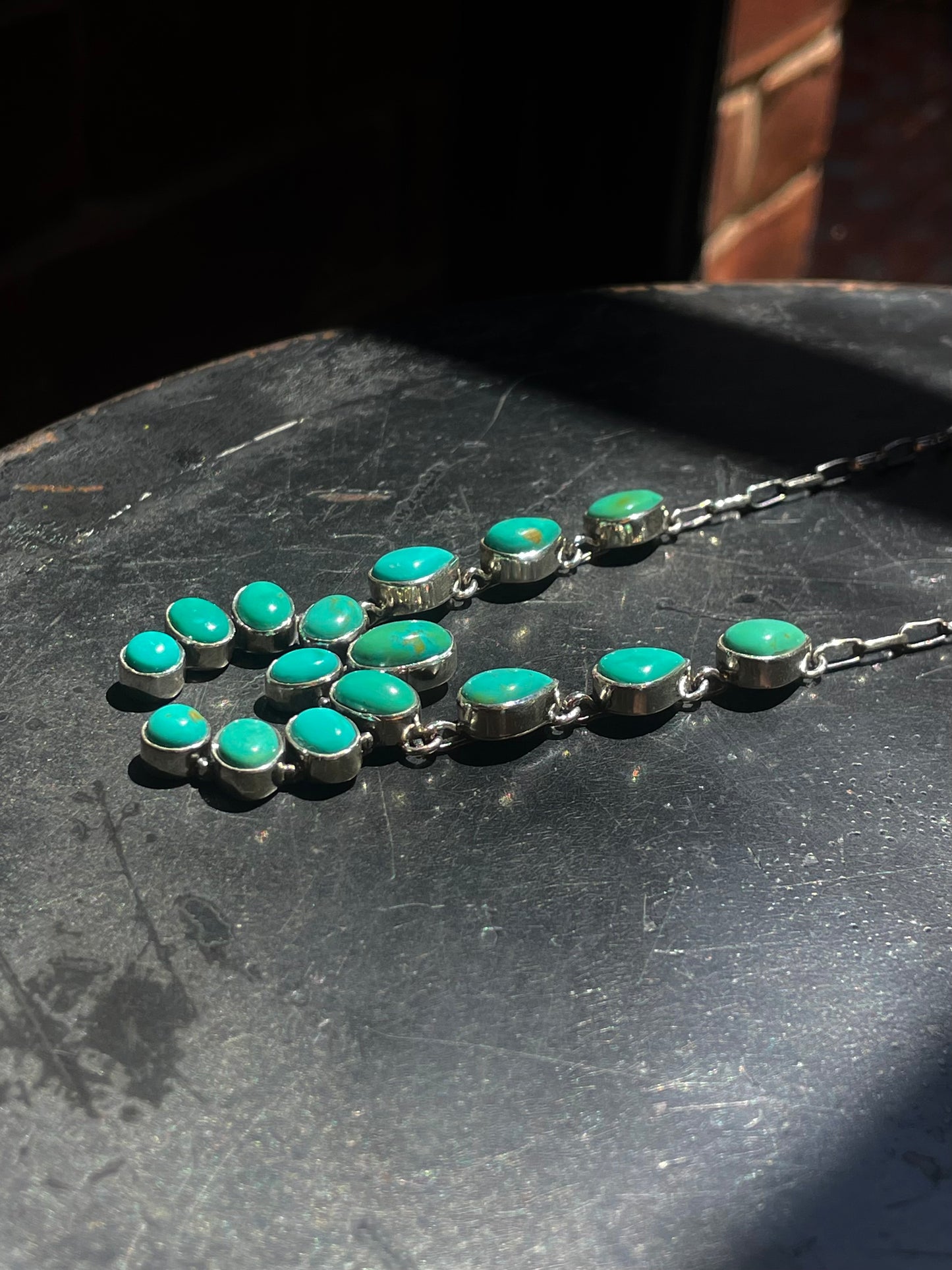 Kingman Turquoise Naja Necklace | Sterling Silver G417